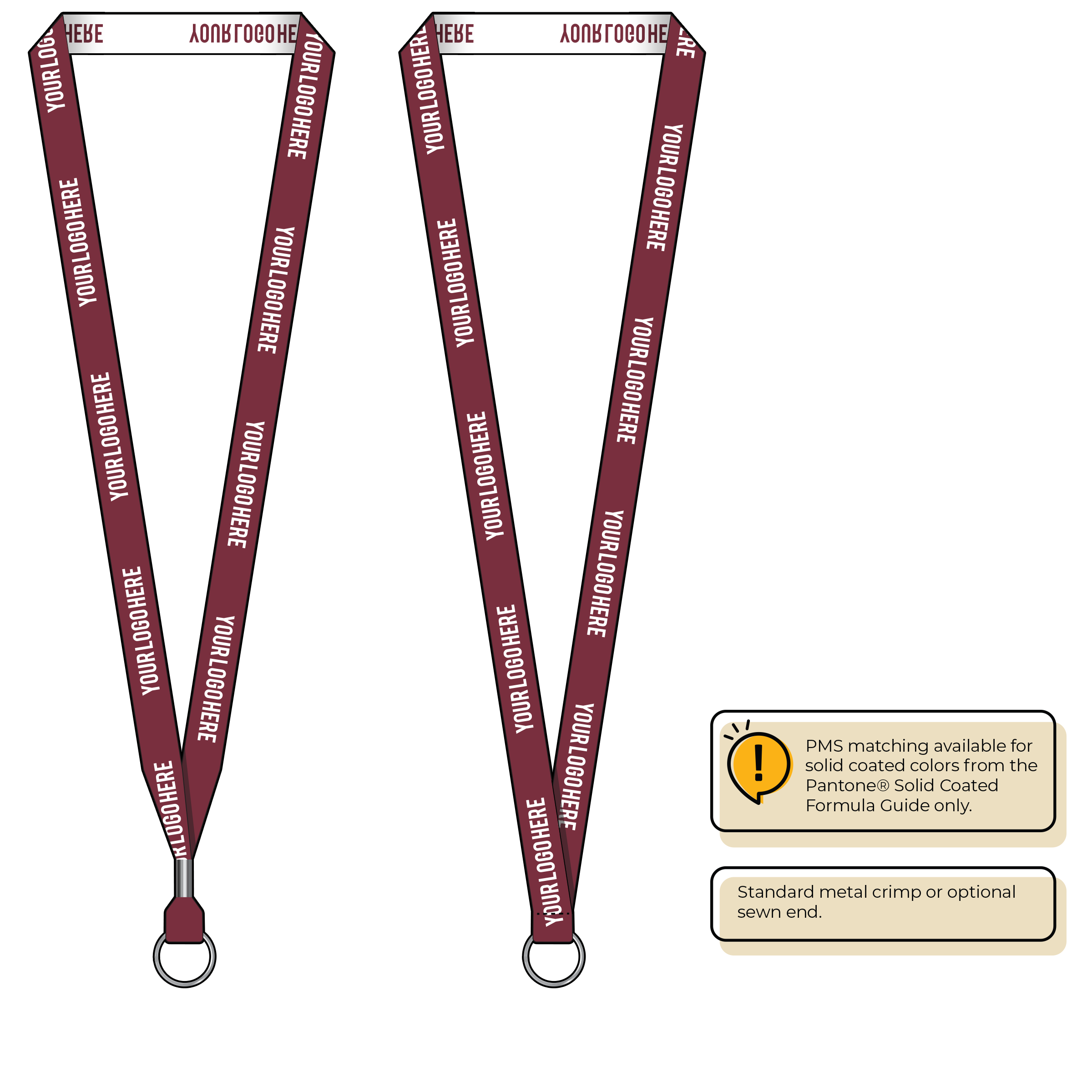 BH0022 | 5/8" Woven Lanyards :: STANDARD END ATTACHMENTS