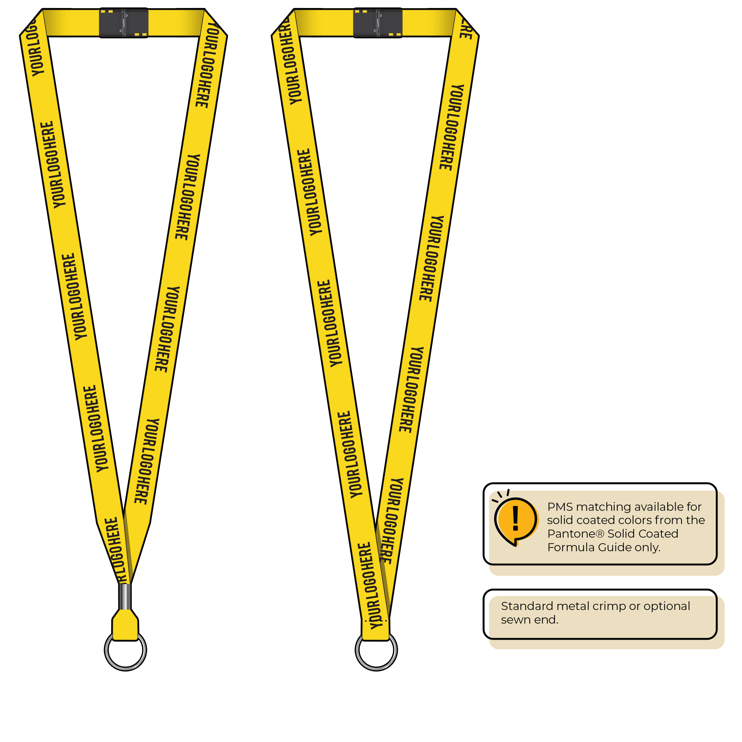 BH0012 | 5/8" MicroWeave Silkscreen Lanyards :: STANDARD END ATTACHMENTS