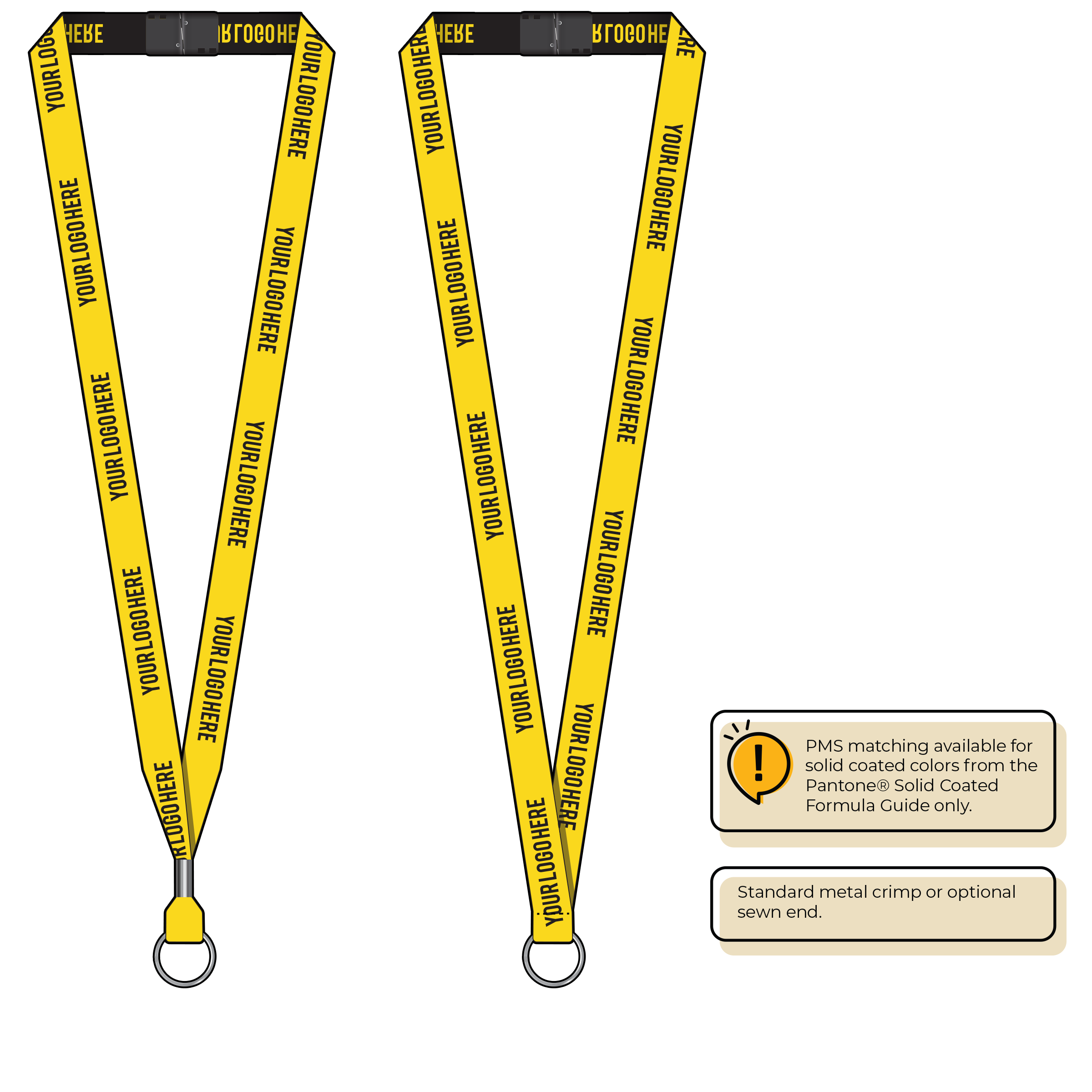 BH0022 | 5/8" Woven Lanyards :: STANDARD END ATTACHMENTS