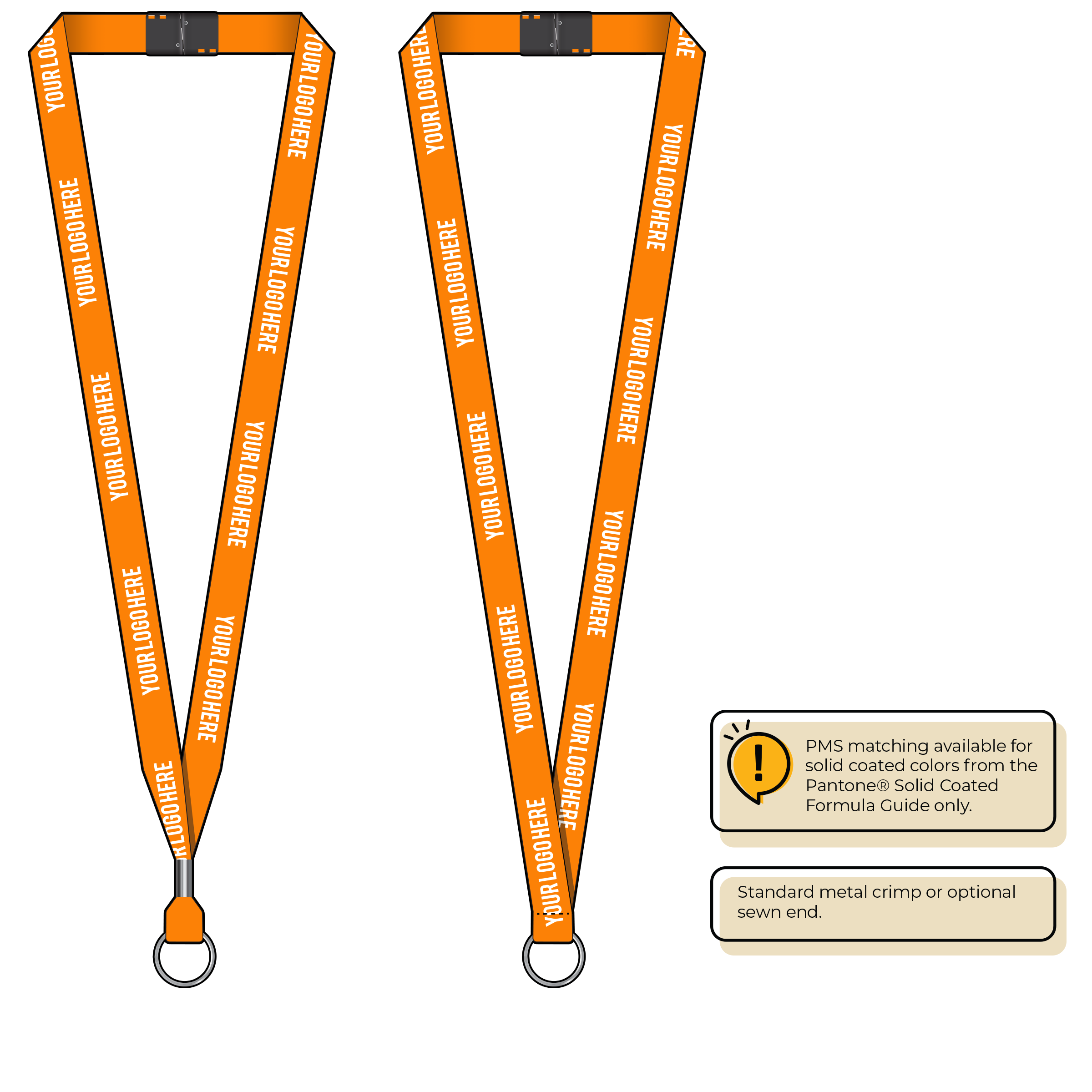 BH0012 | 5/8" MicroWeave Silkscreen Lanyards :: STANDARD END ATTACHMENTS