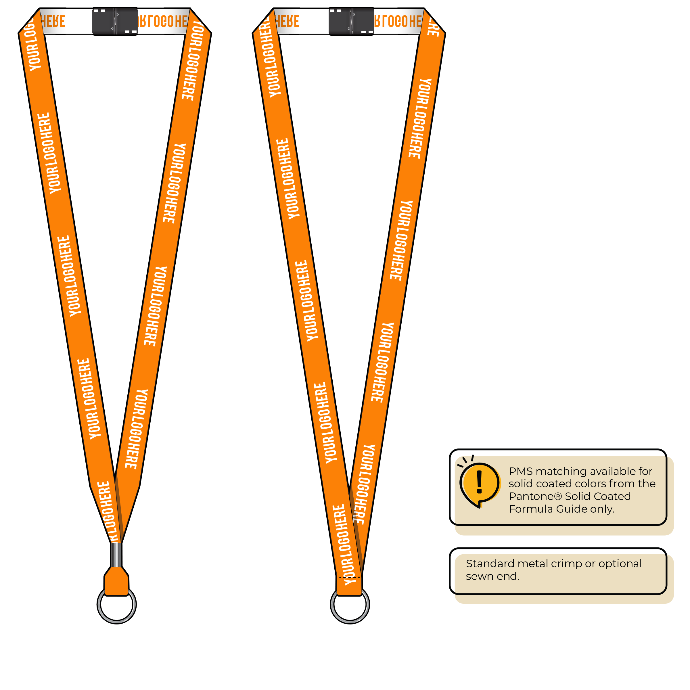 BH0022 | 5/8" Woven Lanyards :: STANDARD END ATTACHMENTS