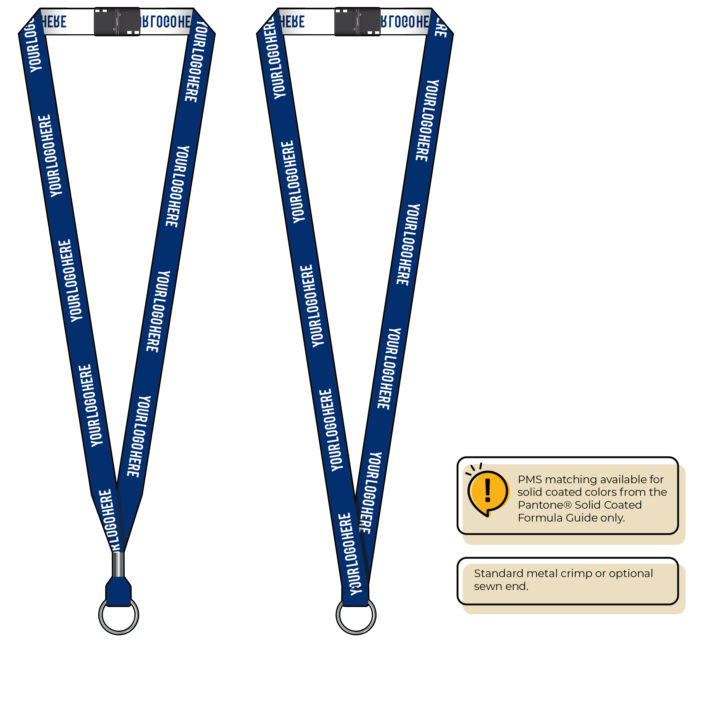 BH0022 | 5/8" Woven Lanyards :: STANDARD END ATTACHMENTS
