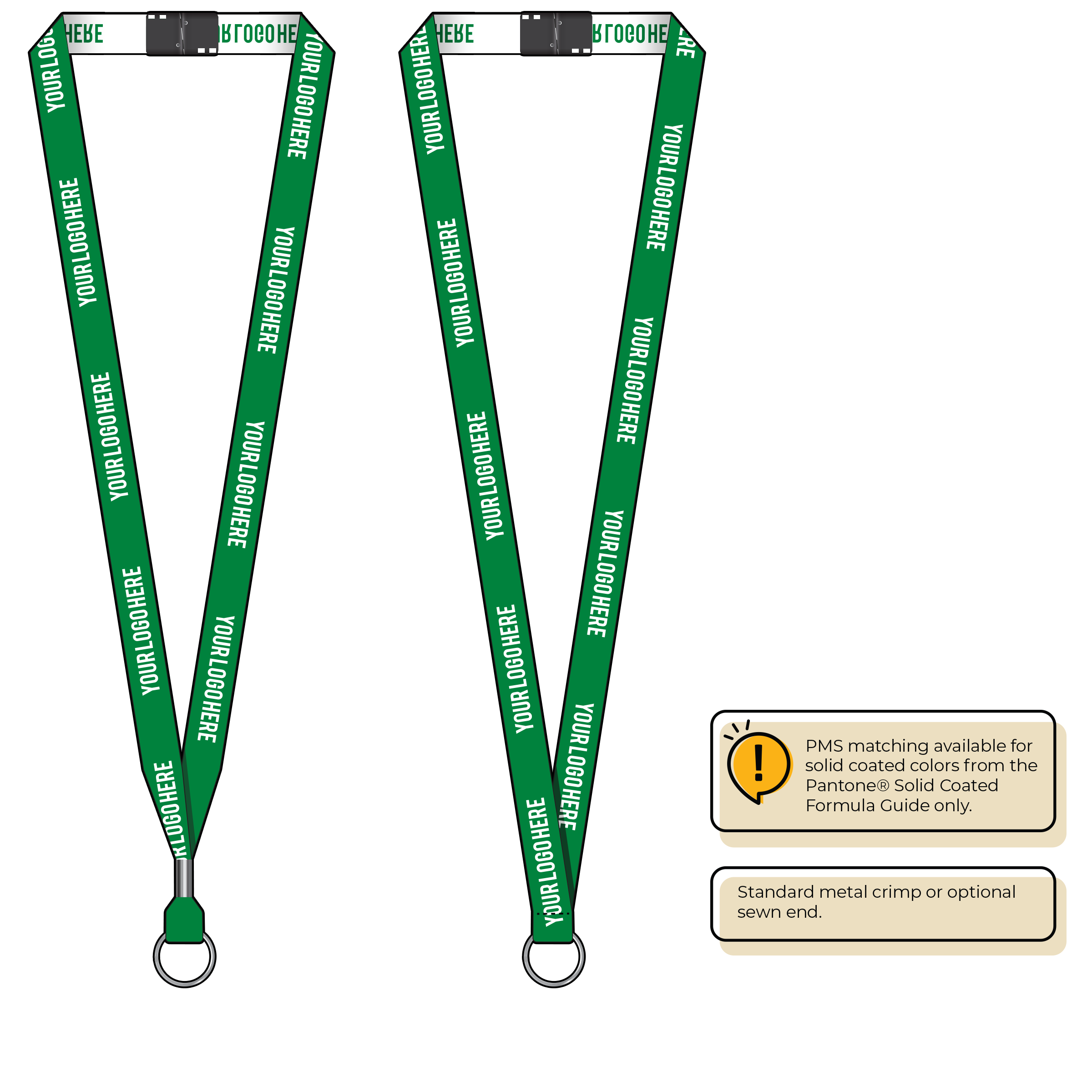 BH0022 | 5/8" Woven Lanyards :: STANDARD END ATTACHMENTS