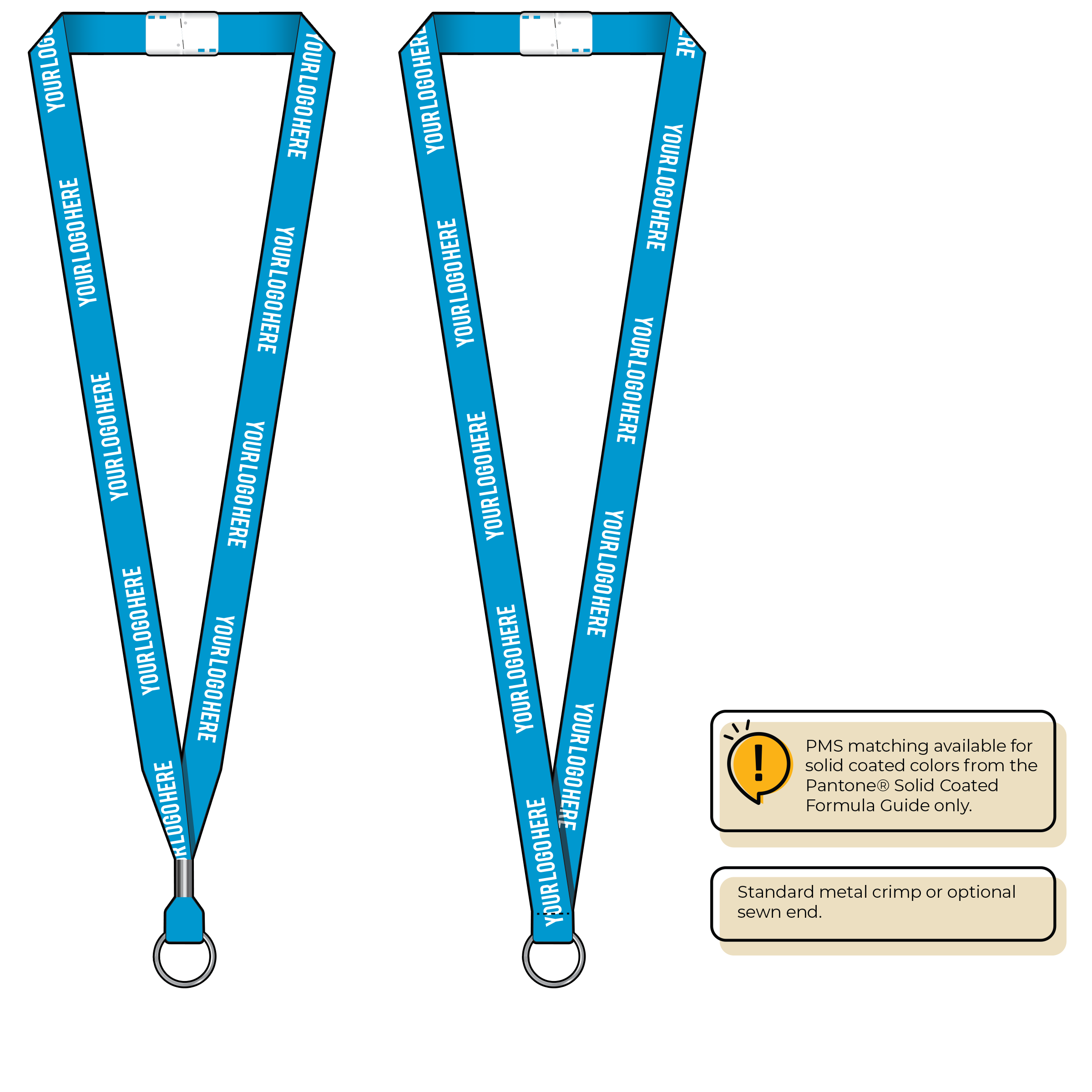 BHN012 | 5/8" Neon MicroWeave Silkscreen Lanyards :: STANDARD END ATTACHMENTS