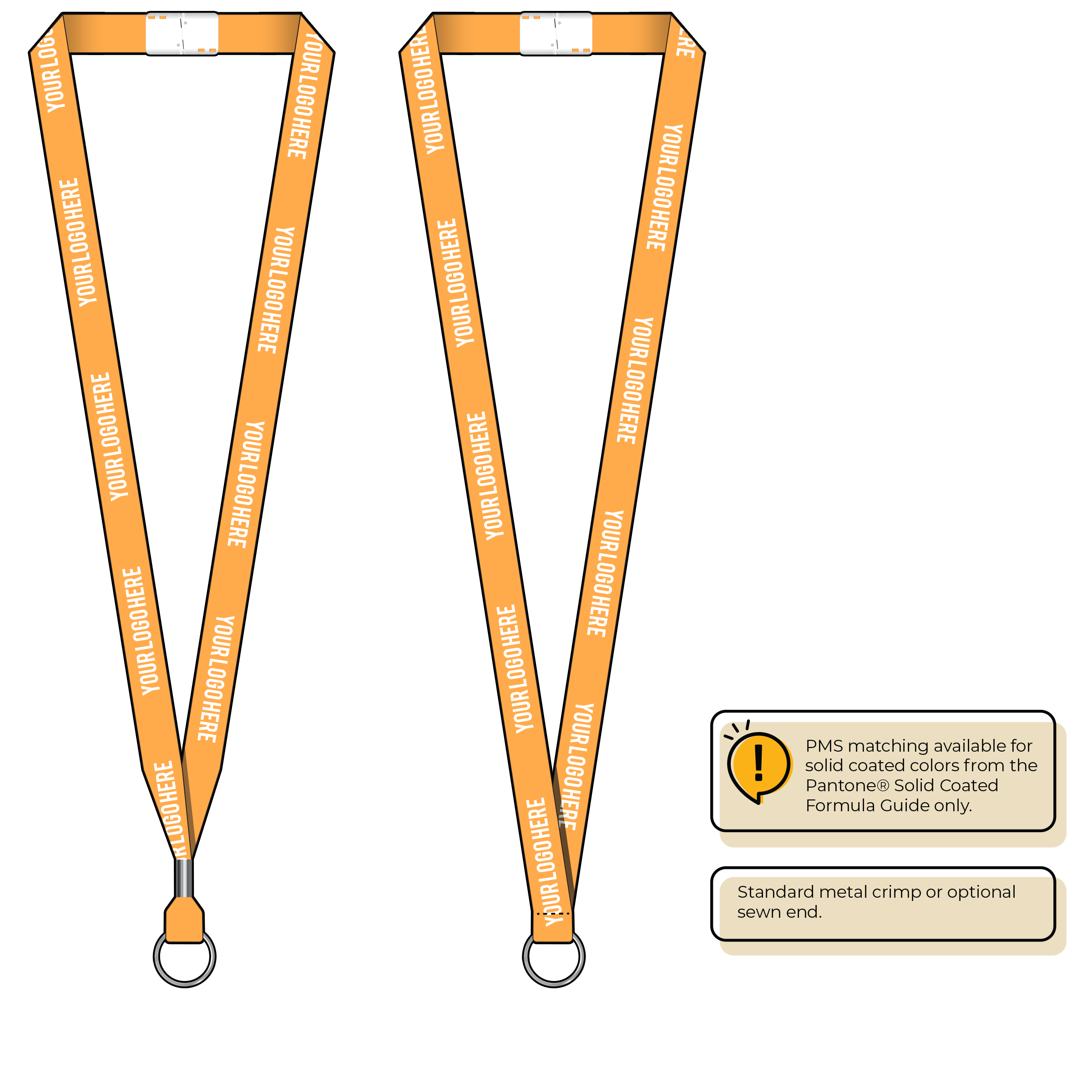 BHN012 | 5/8" Neon MicroWeave Silkscreen Lanyards :: STANDARD END ATTACHMENTS