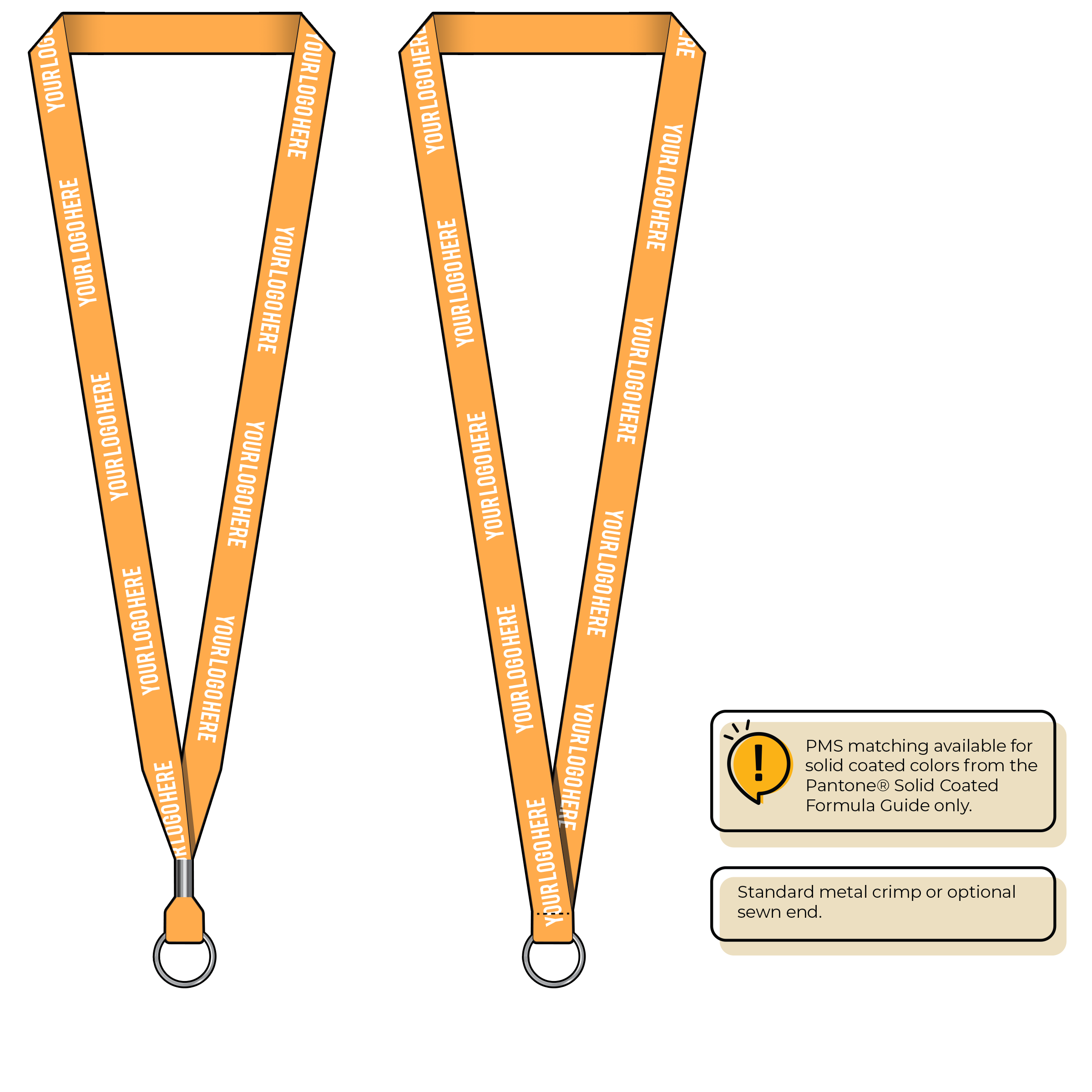 BHN012 | 5/8" Neon MicroWeave Silkscreen Lanyards :: STANDARD END ATTACHMENTS