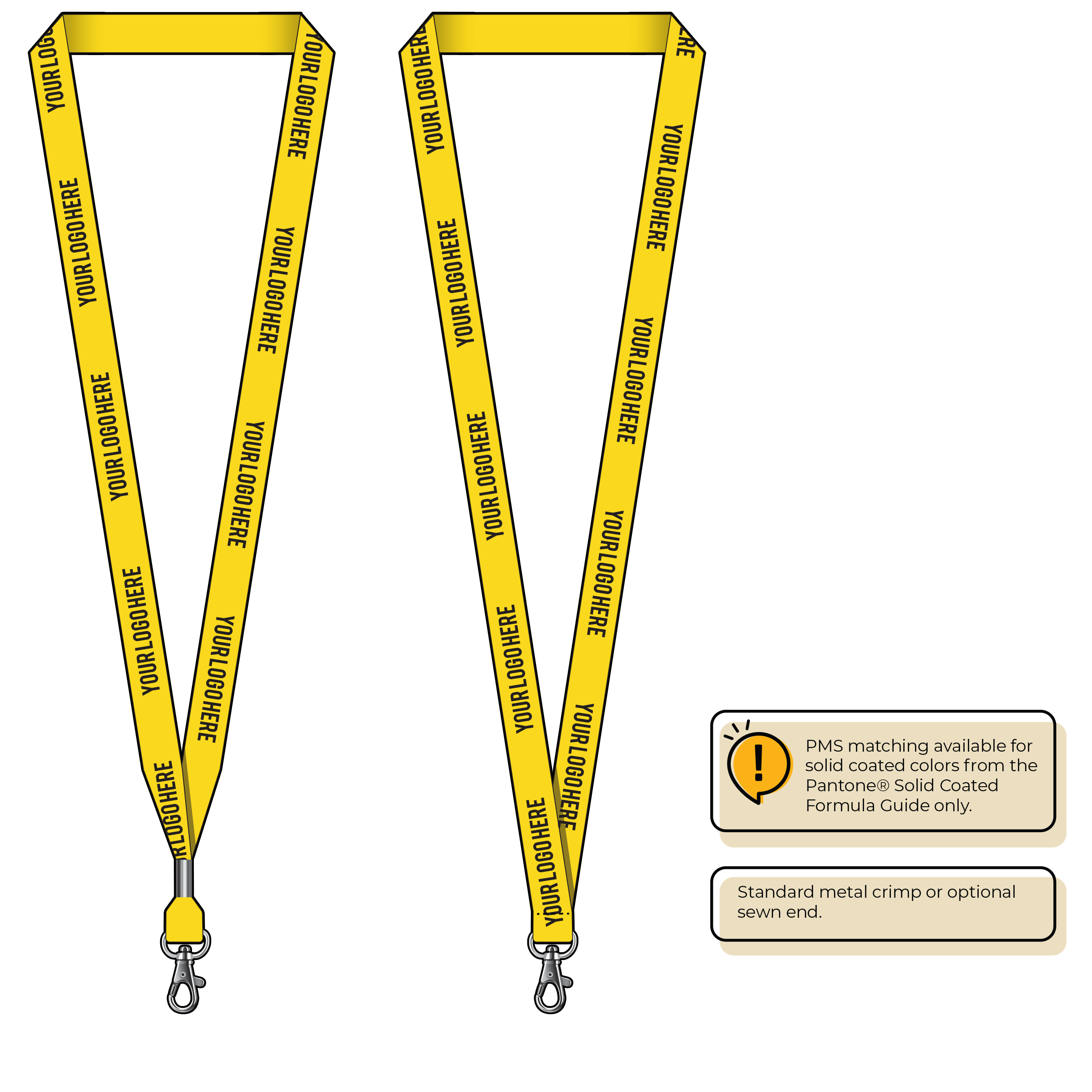 BH0012 | 5/8" MicroWeave Silkscreen Lanyards :: STANDARD END ATTACHMENTS