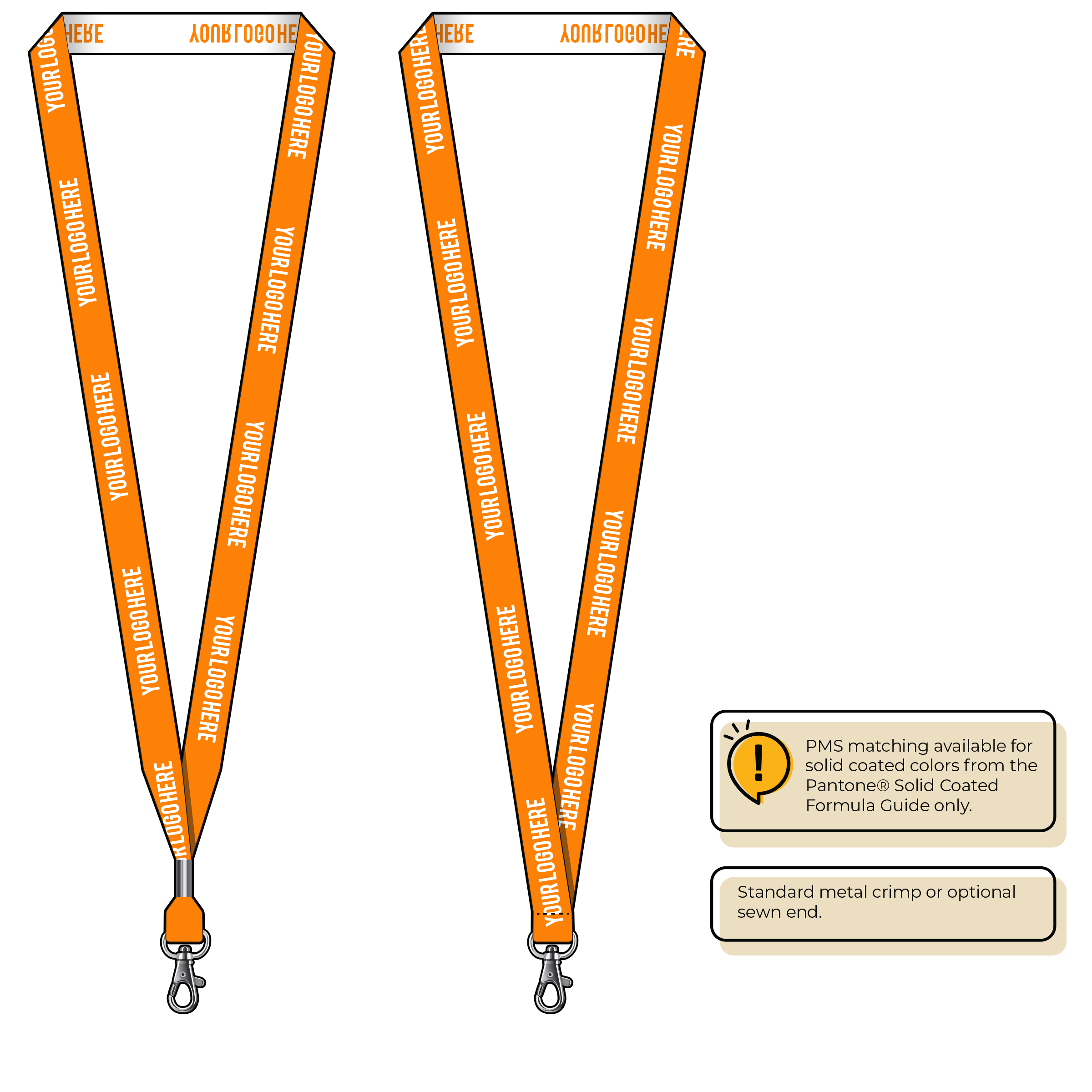 BH0022 | 5/8" Woven Lanyards :: STANDARD END ATTACHMENTS