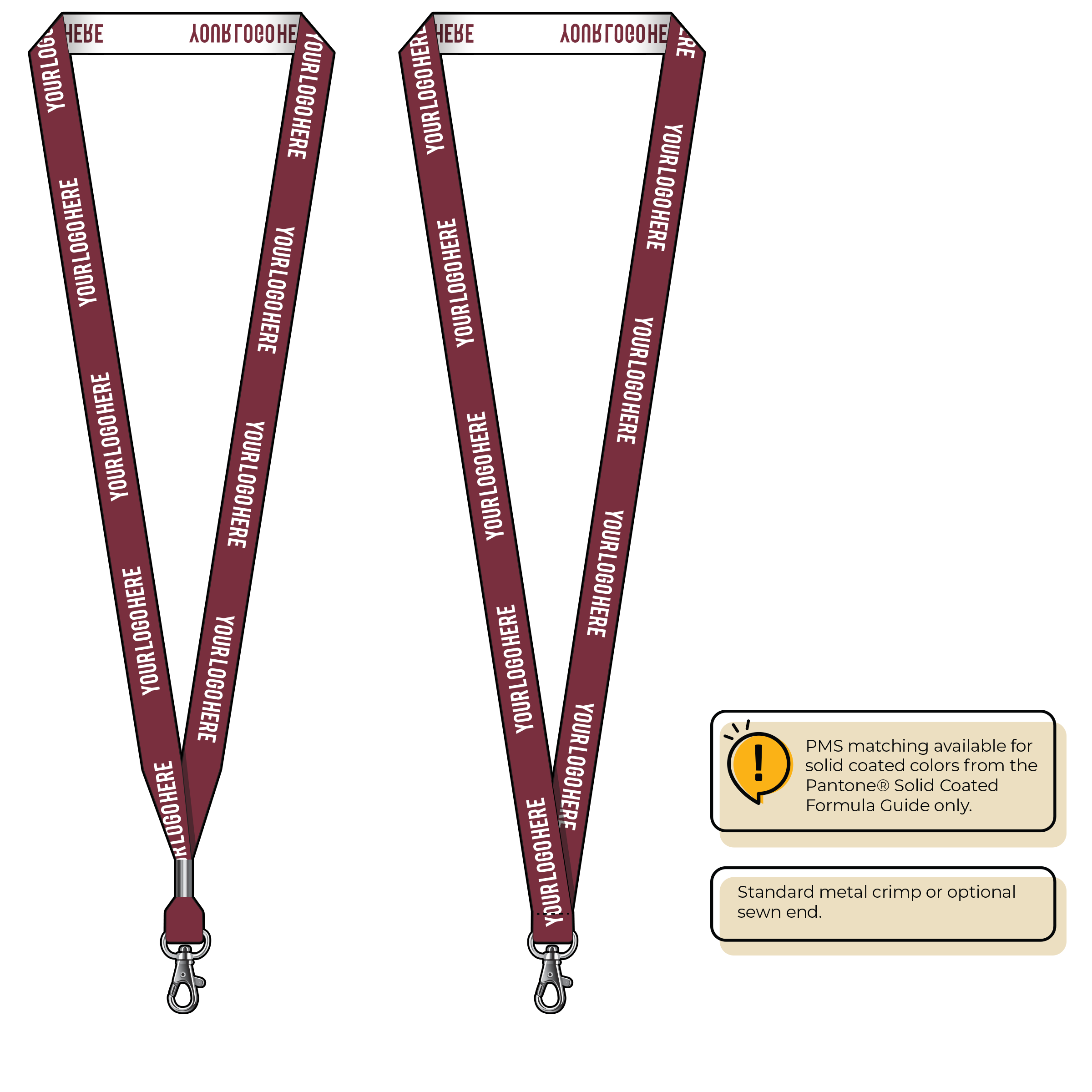 BH0022 | 5/8" Woven Lanyards :: STANDARD END ATTACHMENTS
