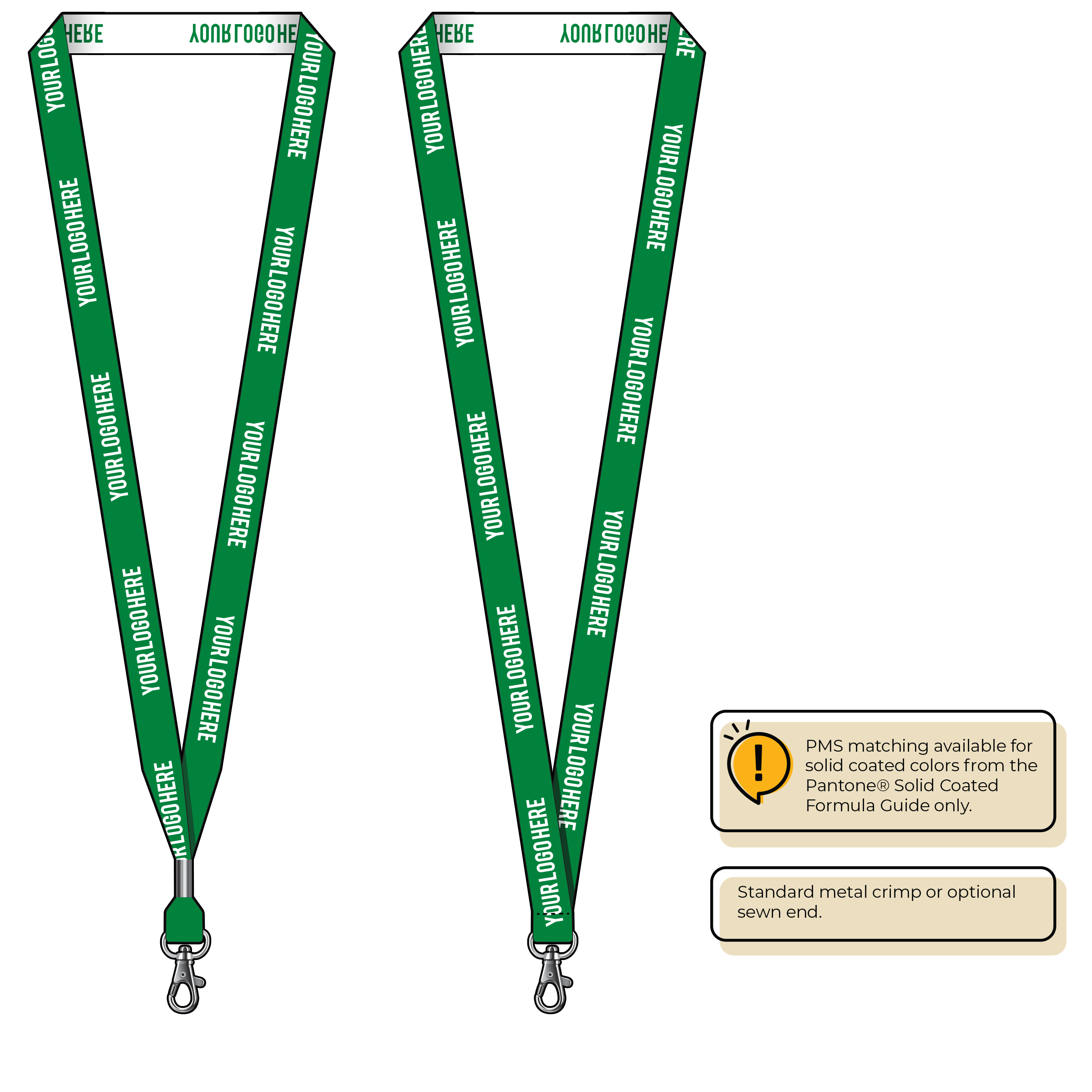 BH0022 | 5/8" Woven Lanyards :: STANDARD END ATTACHMENTS