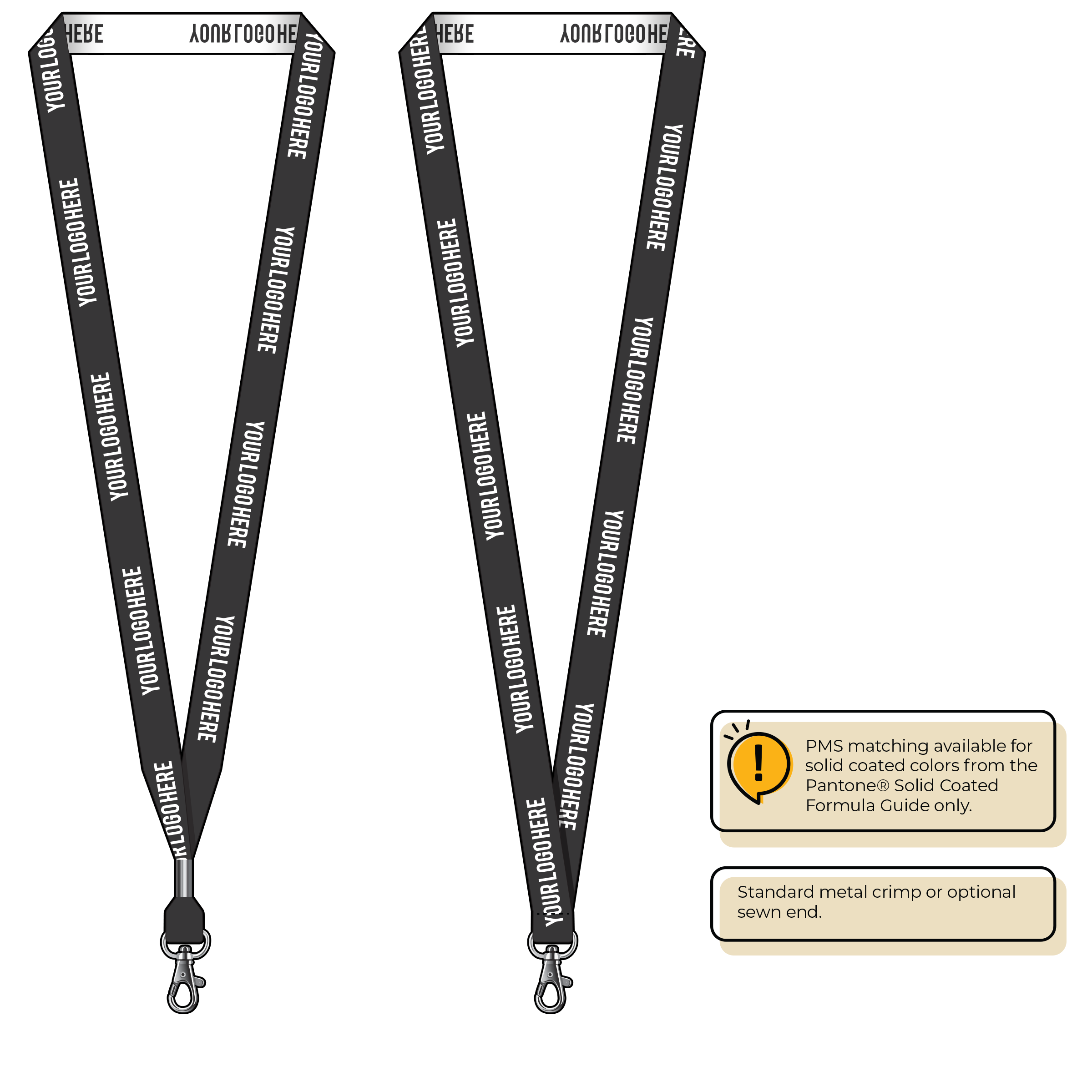 BH0022 | 5/8" Woven Lanyards :: STANDARD END ATTACHMENTS