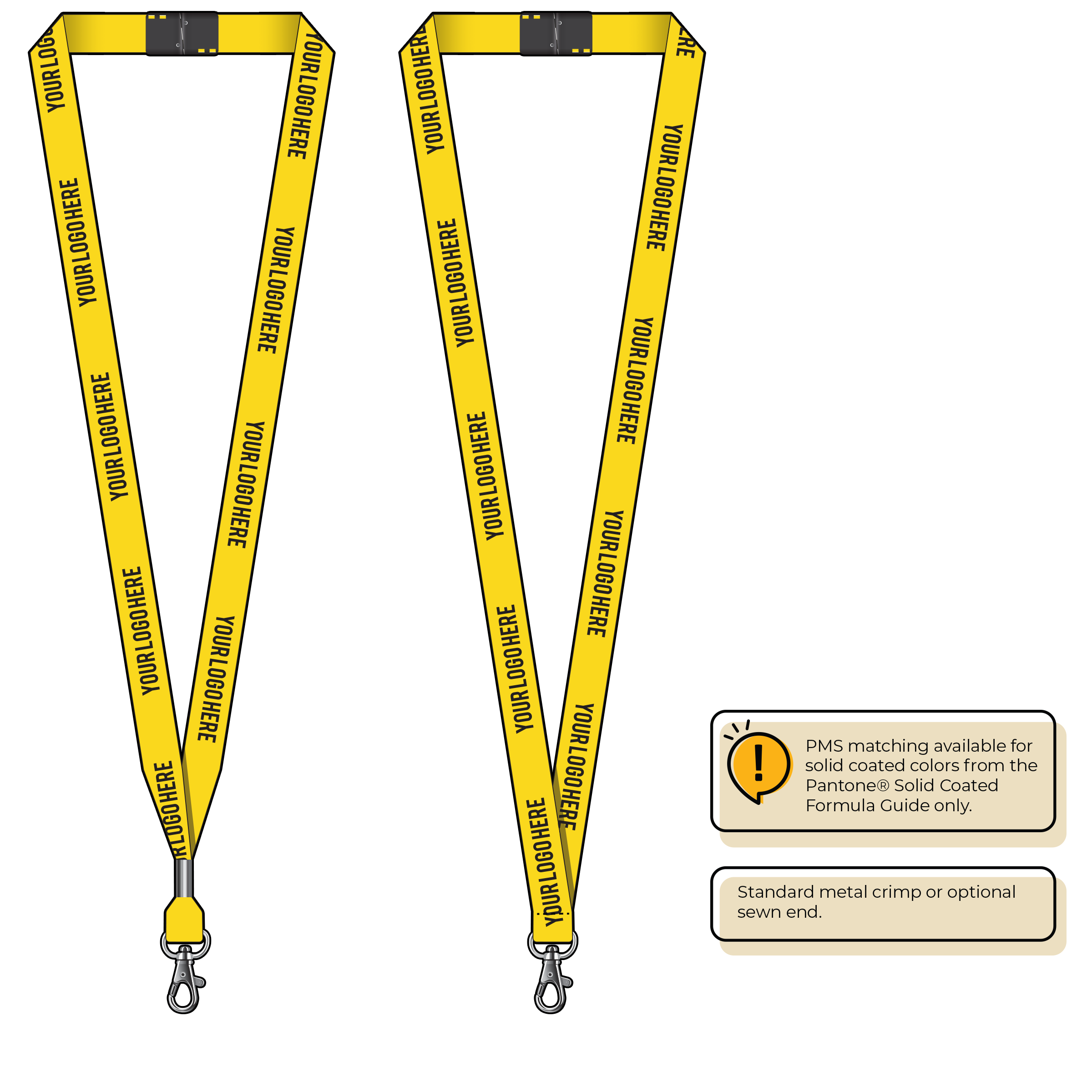 BH0012 | 5/8" MicroWeave Silkscreen Lanyards :: STANDARD END ATTACHMENTS