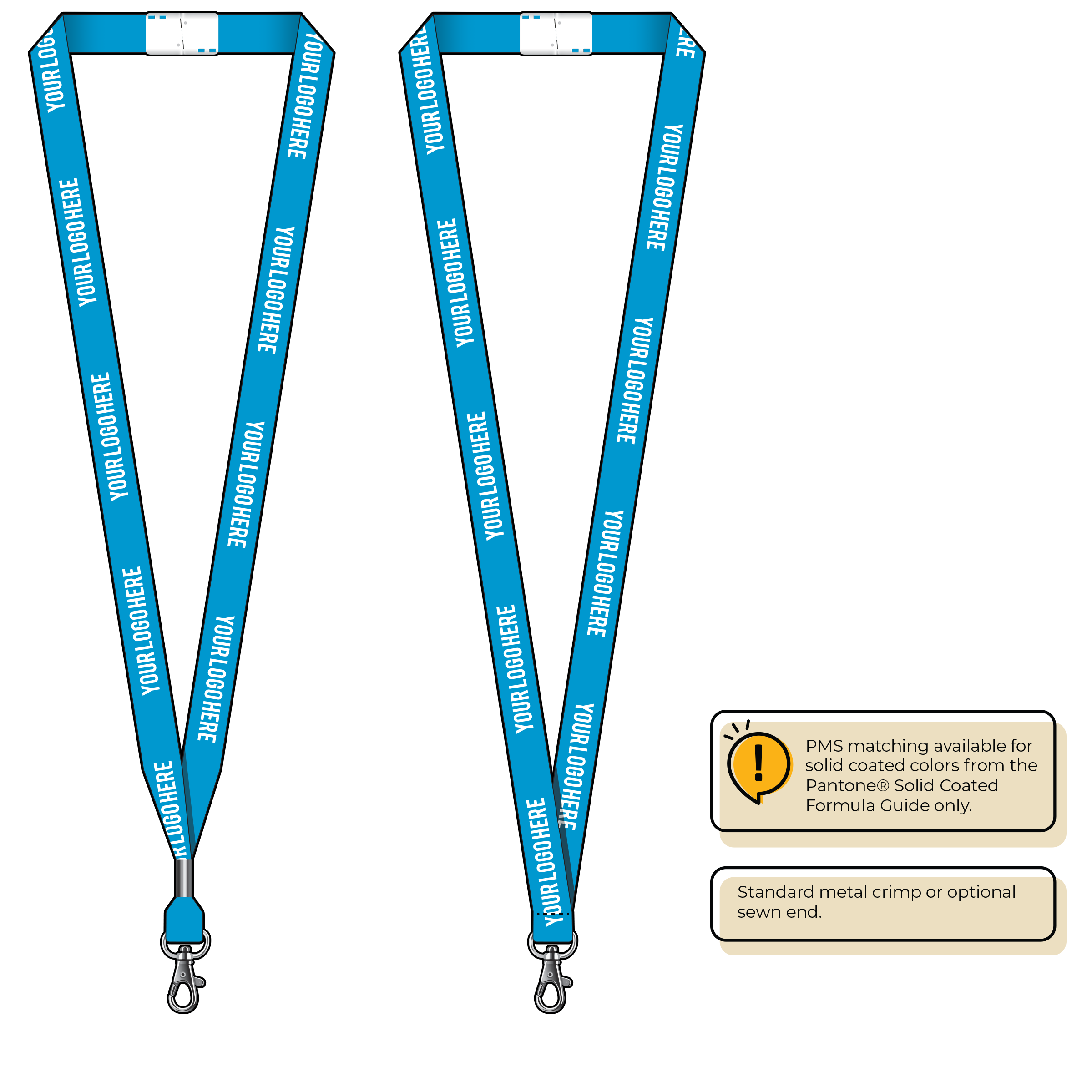 BHN012 | 5/8" Neon MicroWeave Silkscreen Lanyards :: STANDARD END ATTACHMENTS