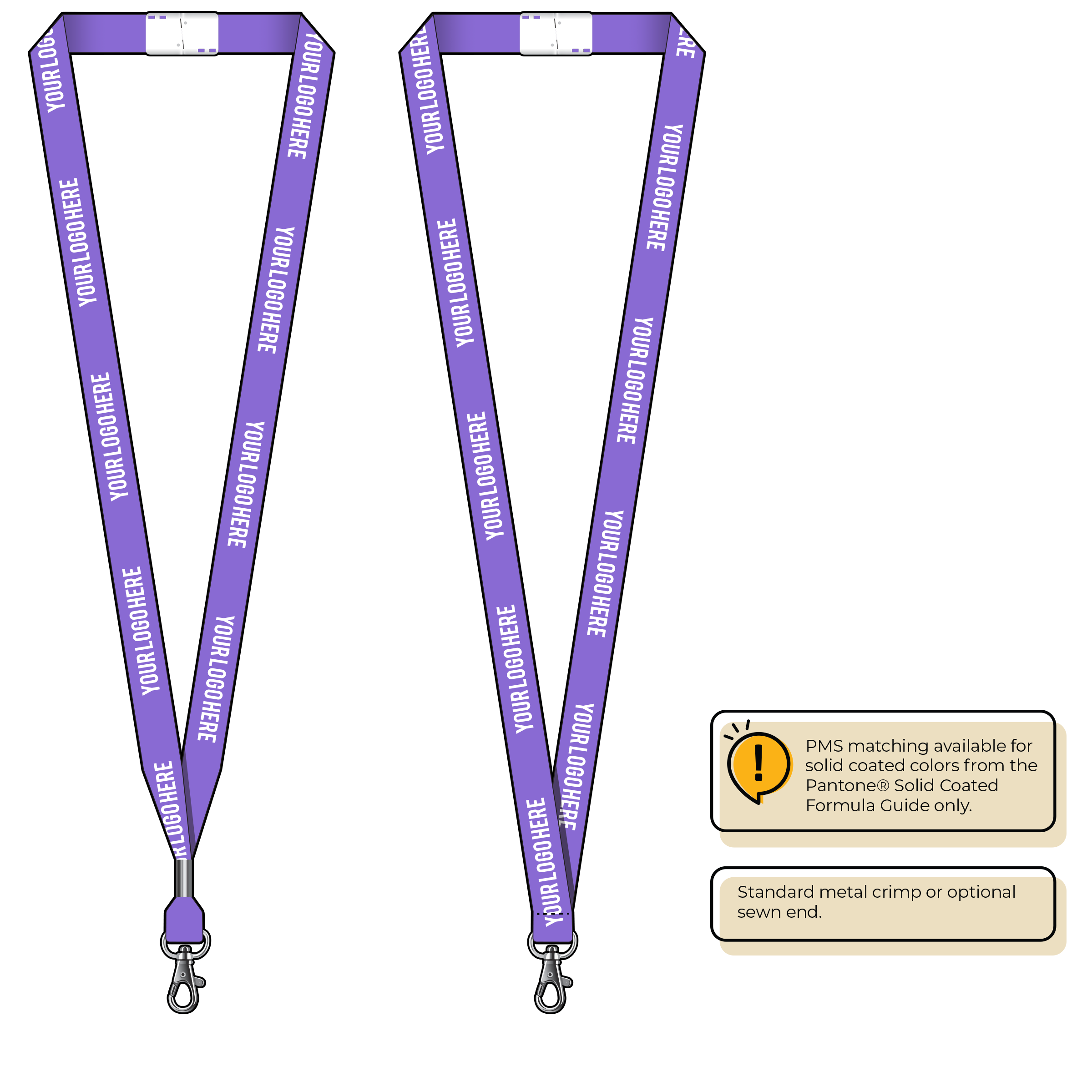 BHN012 | 5/8" Neon MicroWeave Silkscreen Lanyards :: STANDARD END ATTACHMENTS