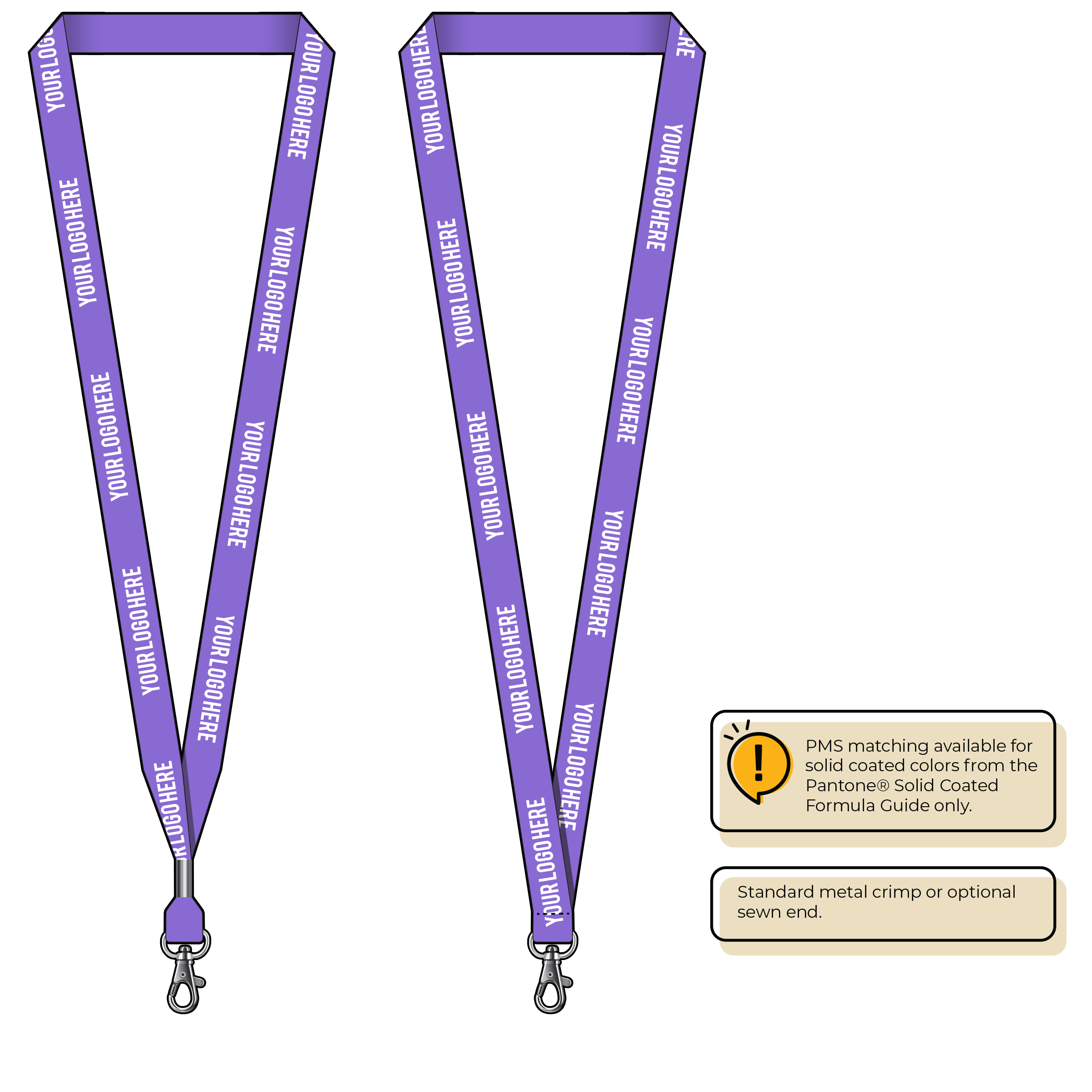 BHN012 | 5/8" Neon MicroWeave Silkscreen Lanyards :: STANDARD END ATTACHMENTS