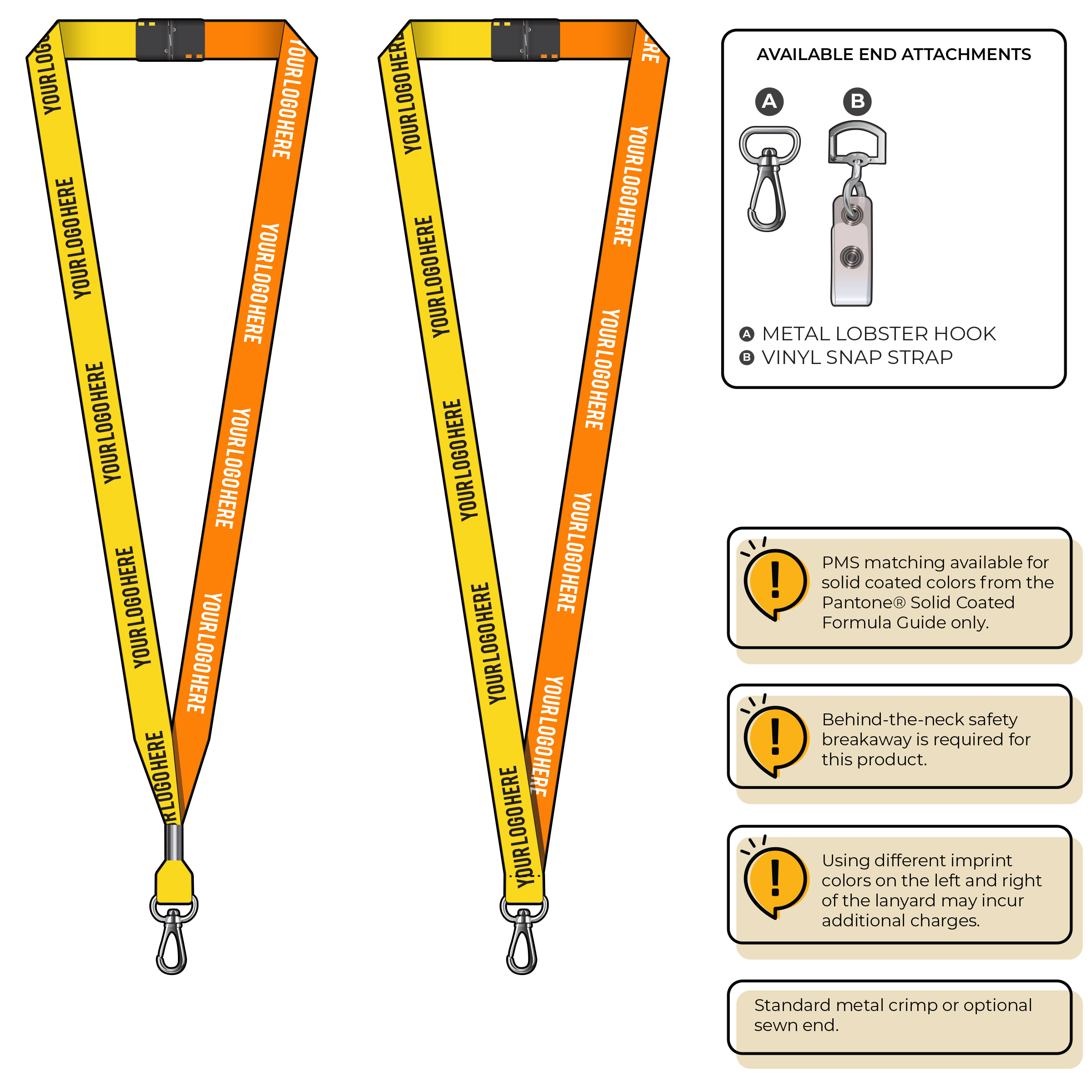 BH0051 | 5/8" Two Tone MicroWeave Silkscreen Lanyards :: NON-STANDARD END ATTACHMENTS