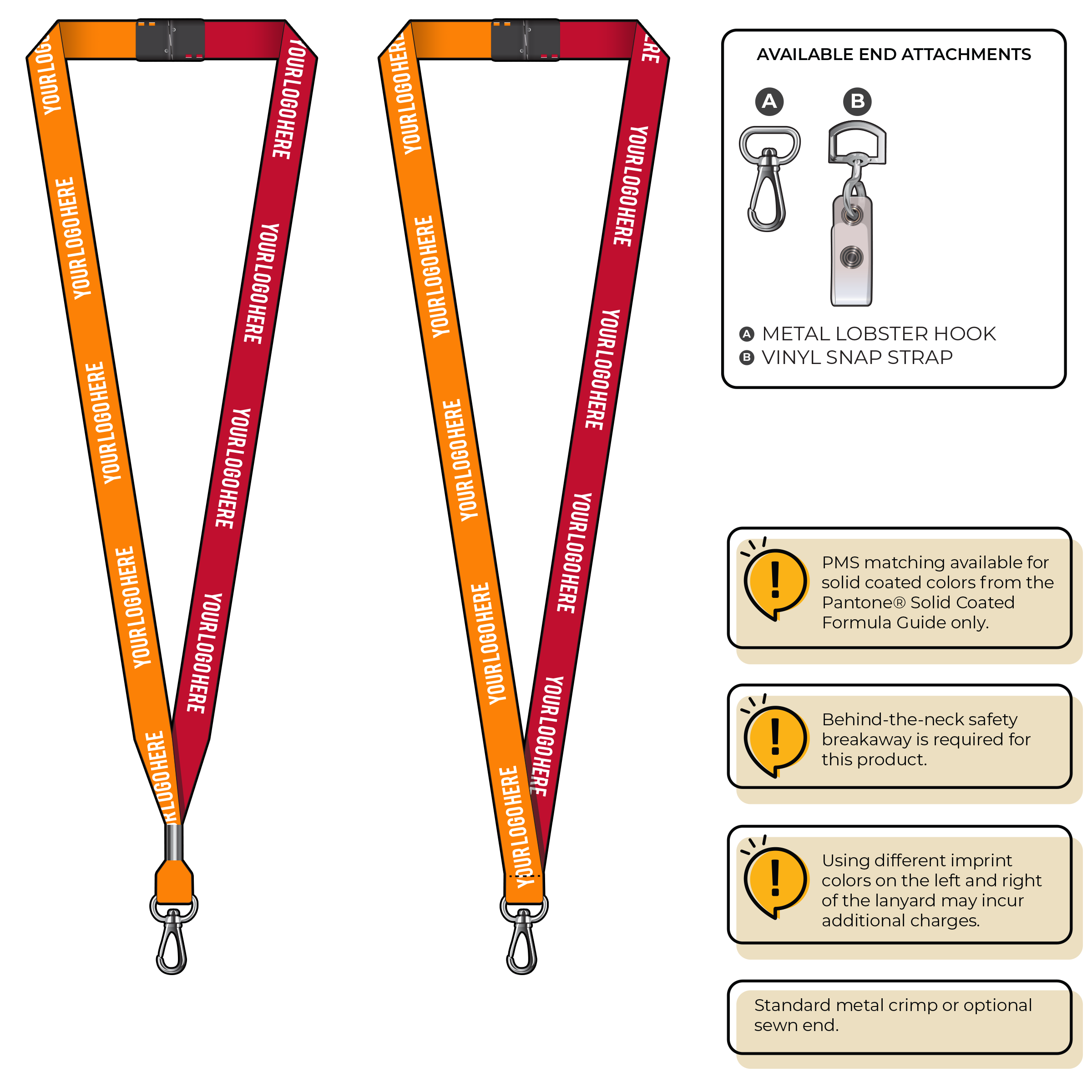 BH0051 | 5/8" Two Tone MicroWeave Silkscreen Lanyards :: NON-STANDARD END ATTACHMENTS