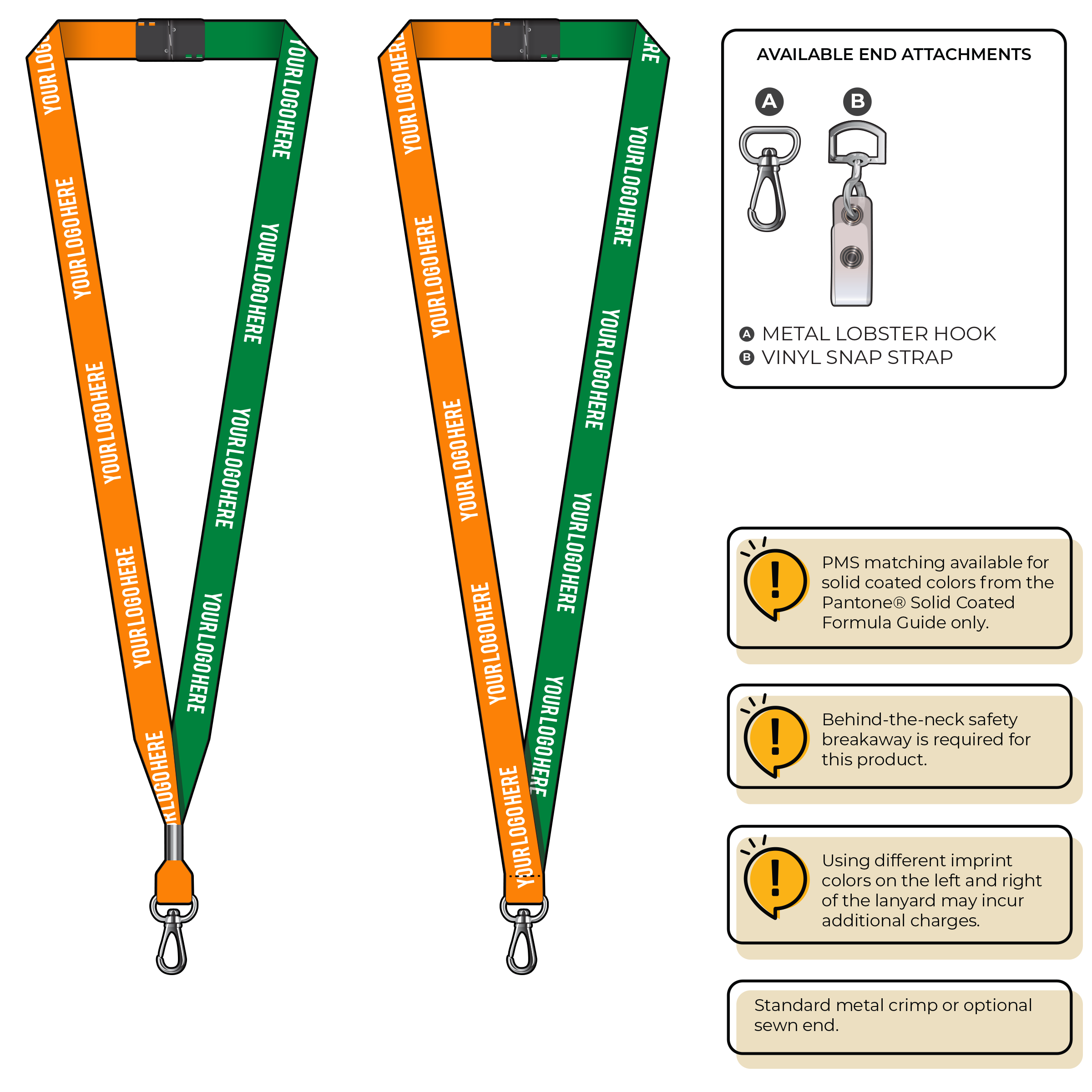 BH0051 | 5/8" Two Tone MicroWeave Silkscreen Lanyards :: NON-STANDARD END ATTACHMENTS