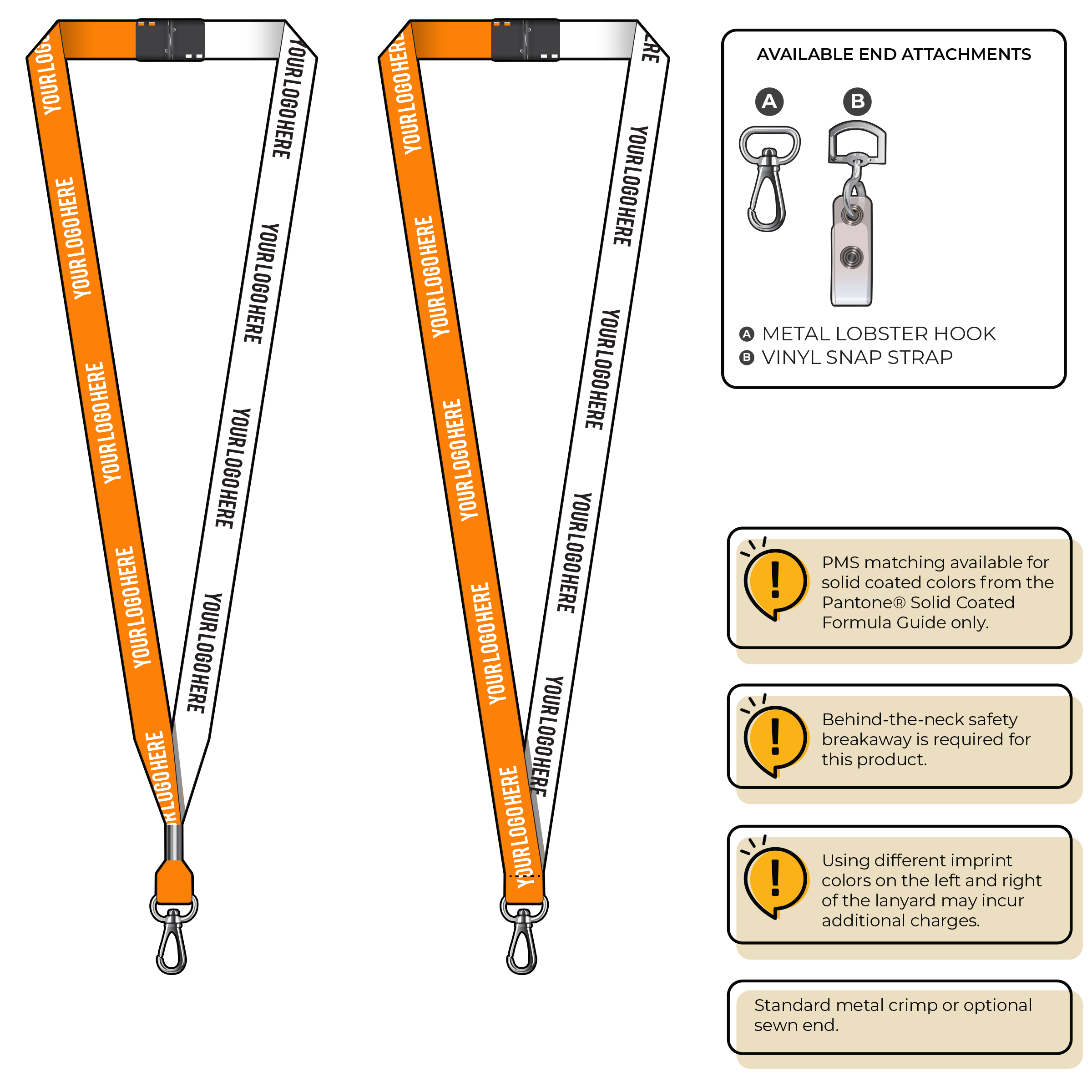 BH0051 | 5/8" Two Tone MicroWeave Silkscreen Lanyards :: NON-STANDARD END ATTACHMENTS