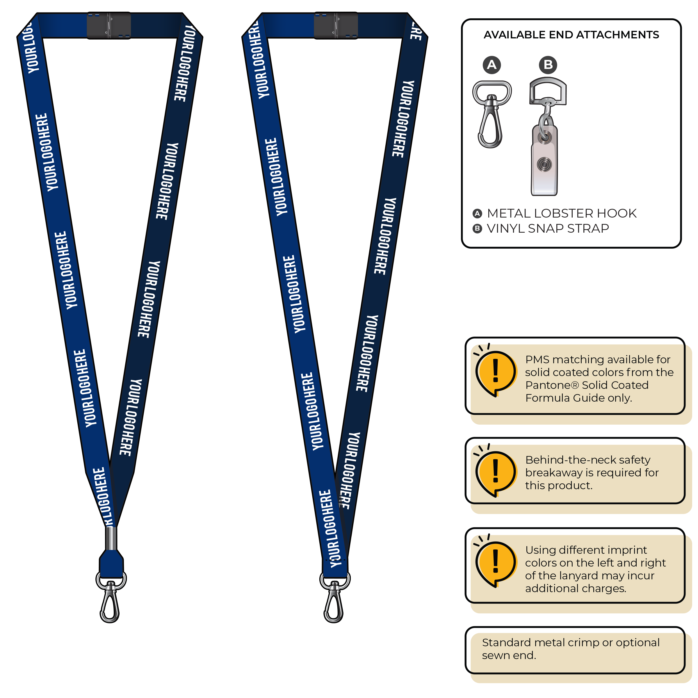 BH0051 | 5/8" Two Tone MicroWeave Silkscreen Lanyards :: NON-STANDARD END ATTACHMENTS