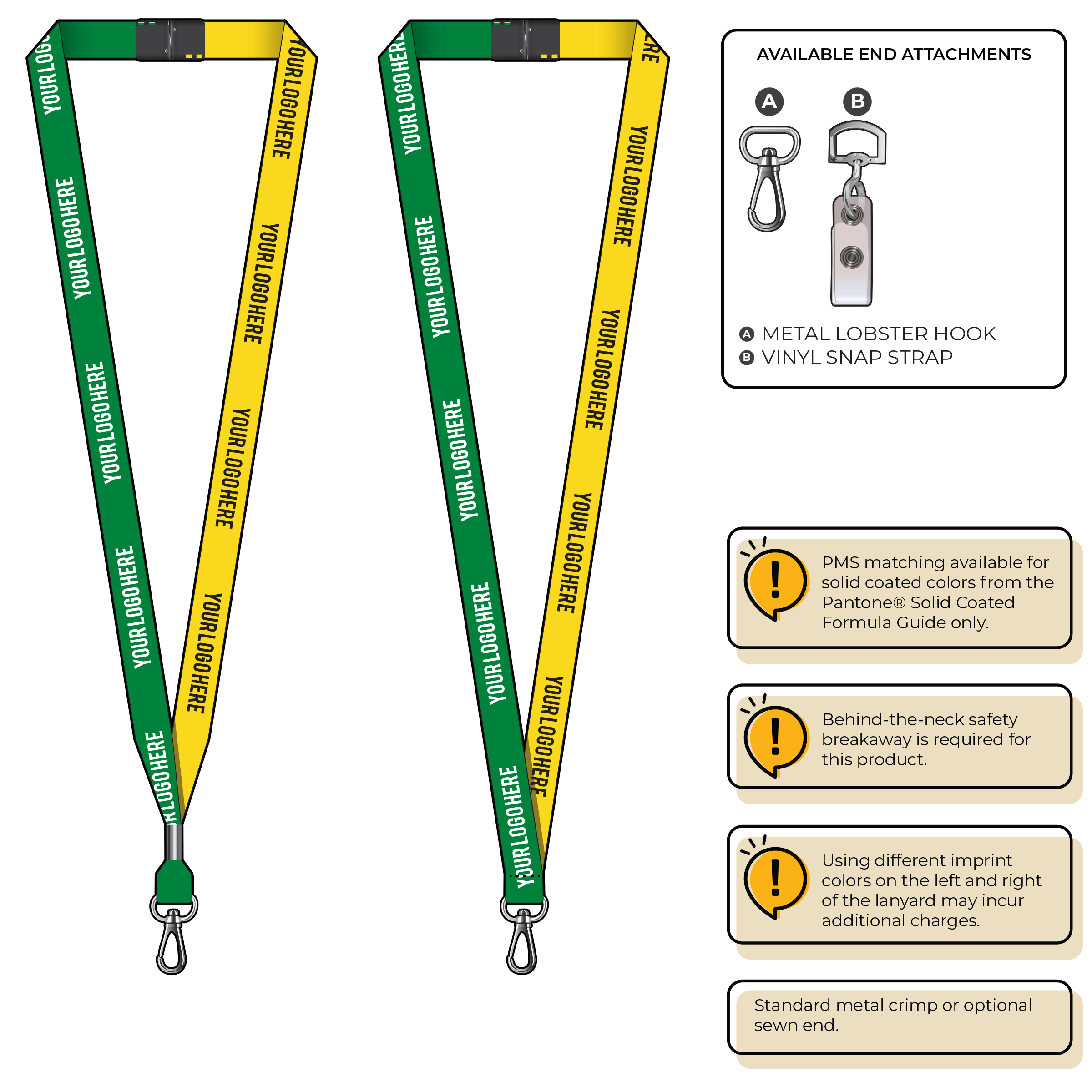 BH0051 | 5/8" Two Tone MicroWeave Silkscreen Lanyards :: NON-STANDARD END ATTACHMENTS
