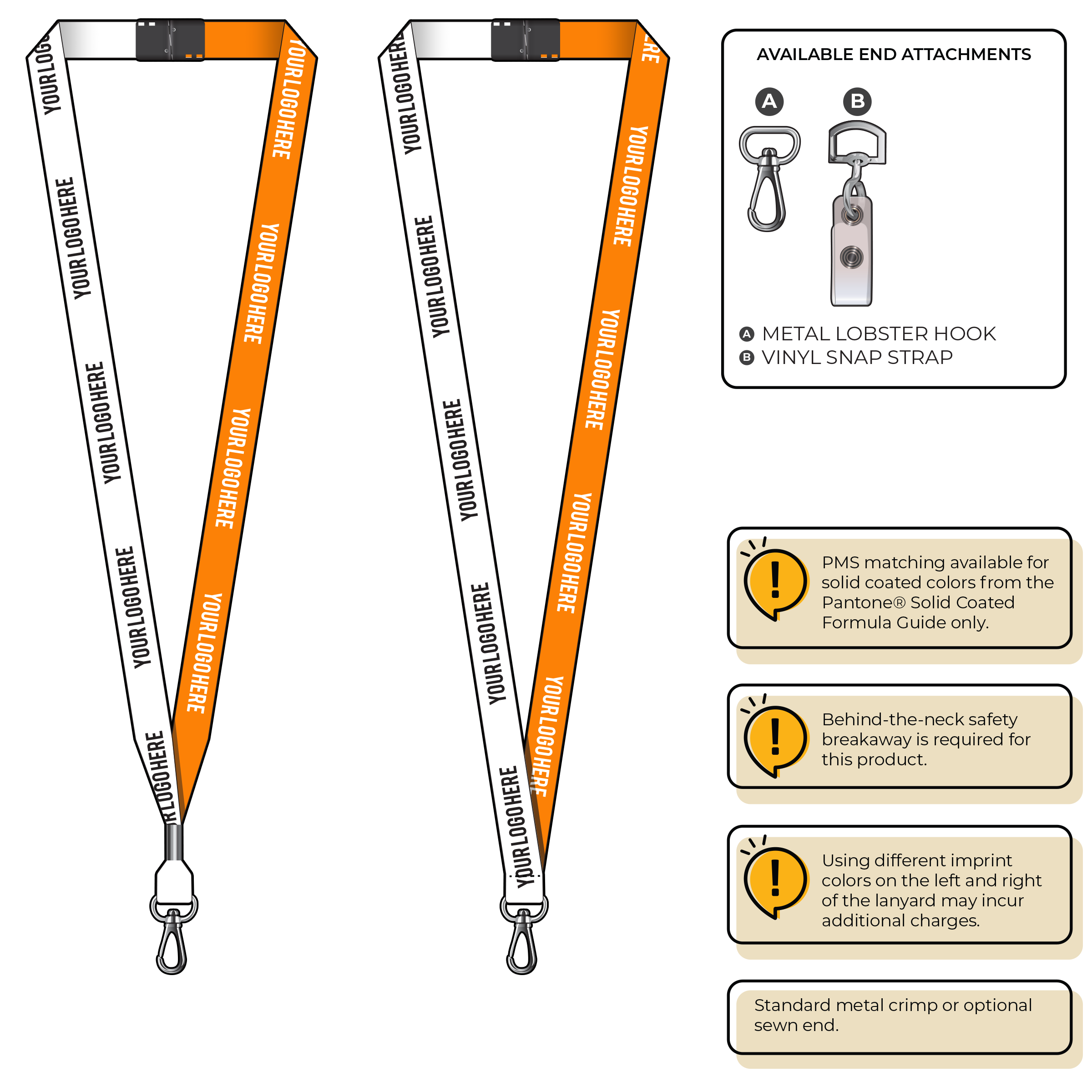BH0051 | 5/8" Two Tone MicroWeave Silkscreen Lanyards :: NON-STANDARD END ATTACHMENTS