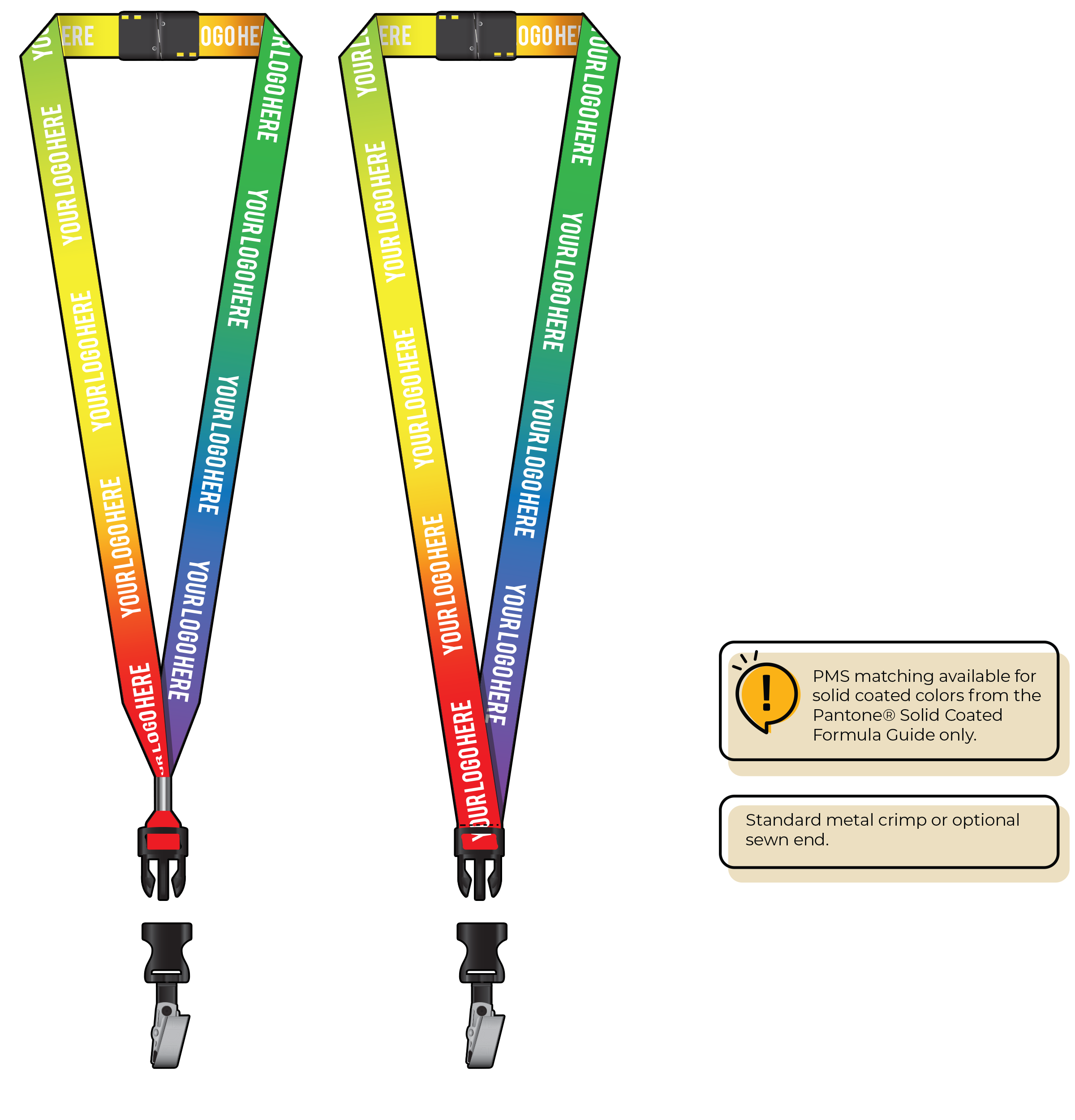 BH0003 | 3/4" Imported Dye Sublimation Lanyards