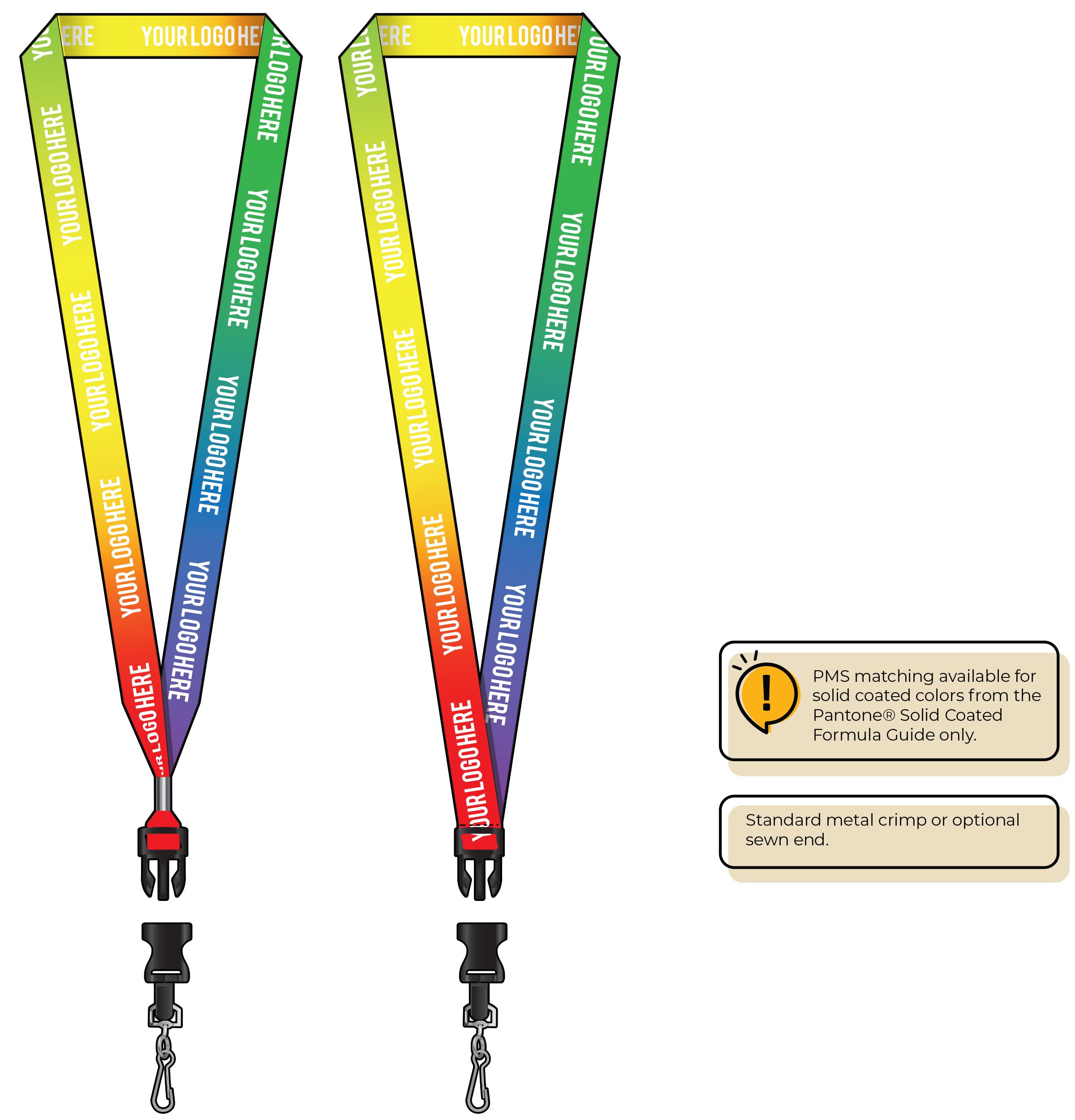 BH0003 | 3/4" Imported Dye Sublimation Lanyards