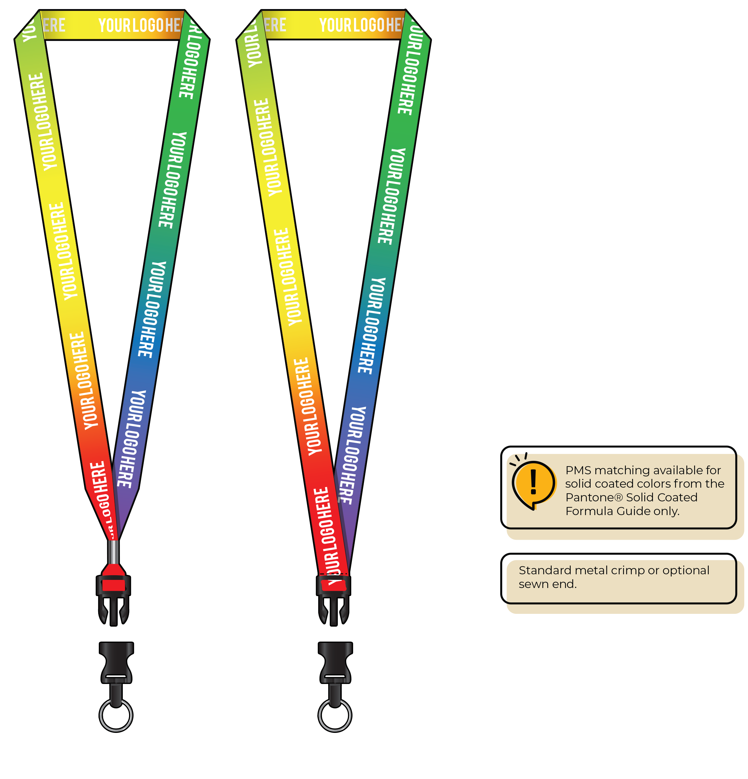 BH0003 | 3/4" Imported Dye Sublimation Lanyards