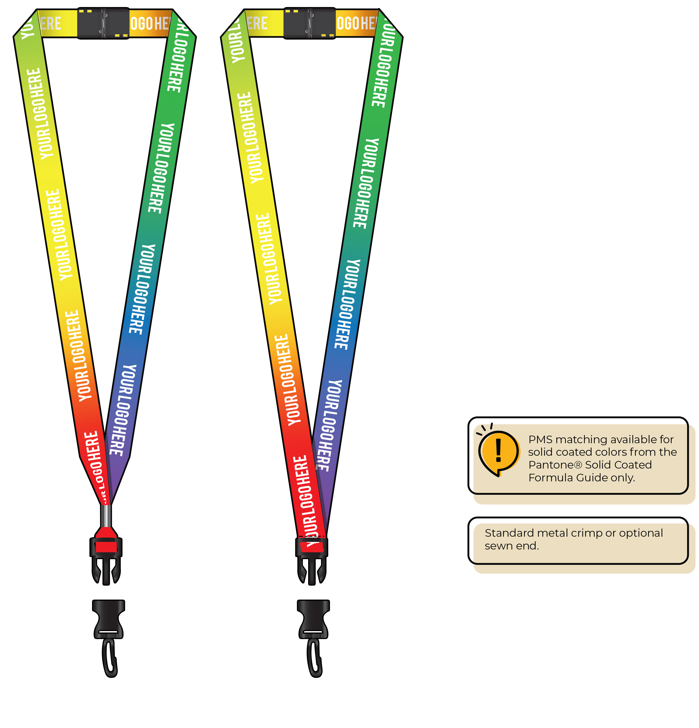 BH0003 | 3/4" Imported Dye Sublimation Lanyards
