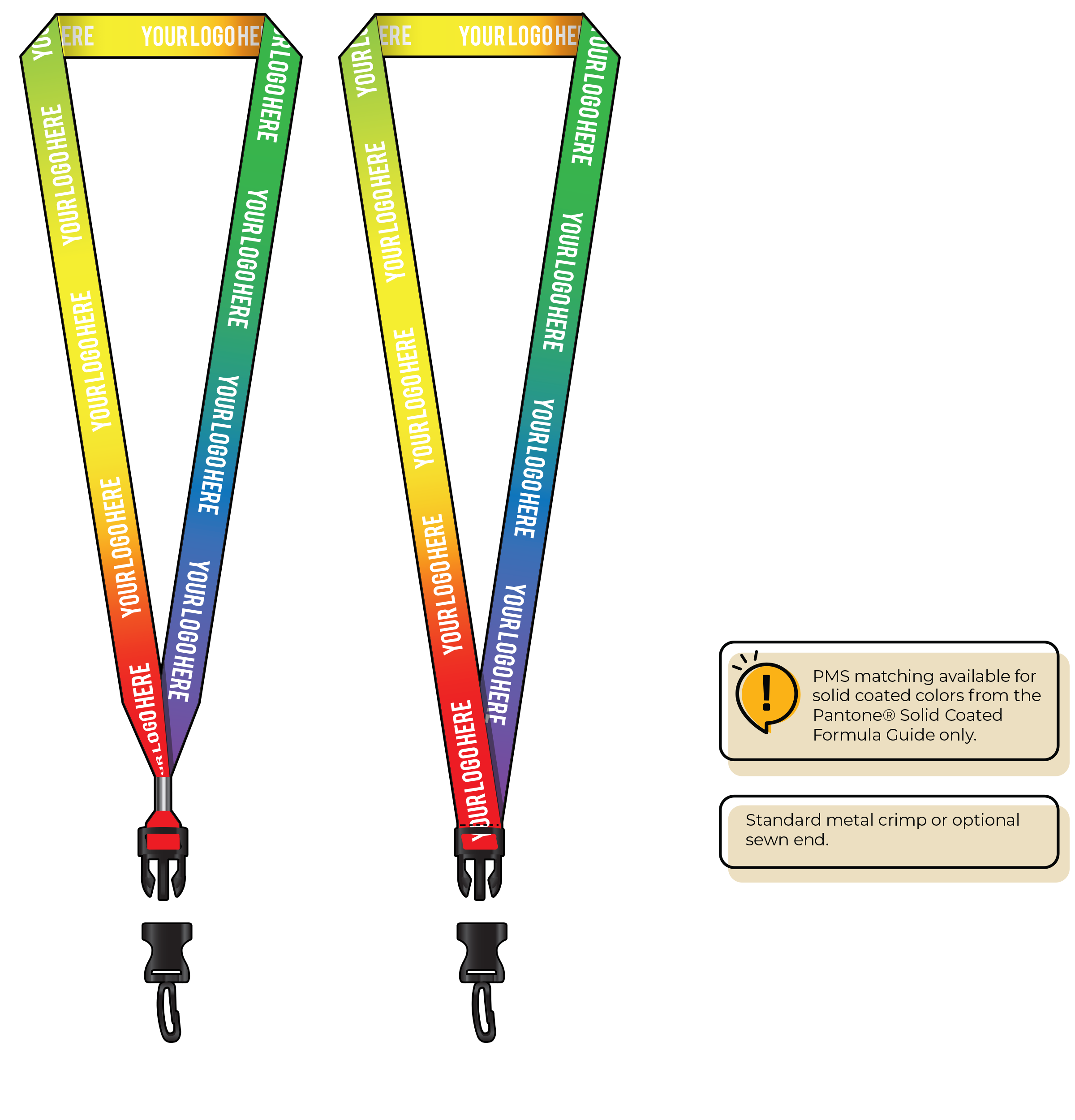 BH0003 | 3/4" Imported Dye Sublimation Lanyards