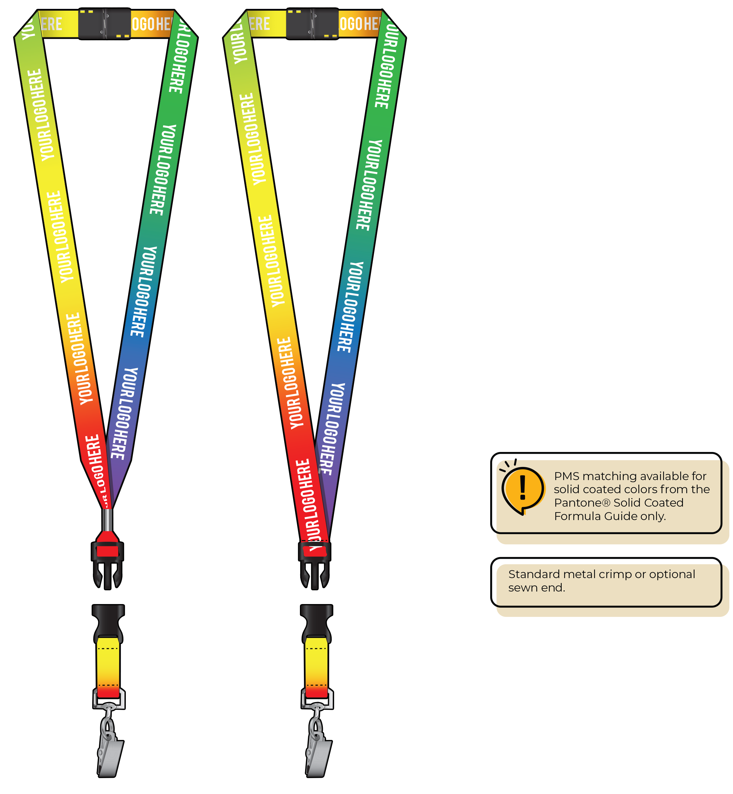 BH0003 | 3/4" Imported Dye Sublimation Lanyards