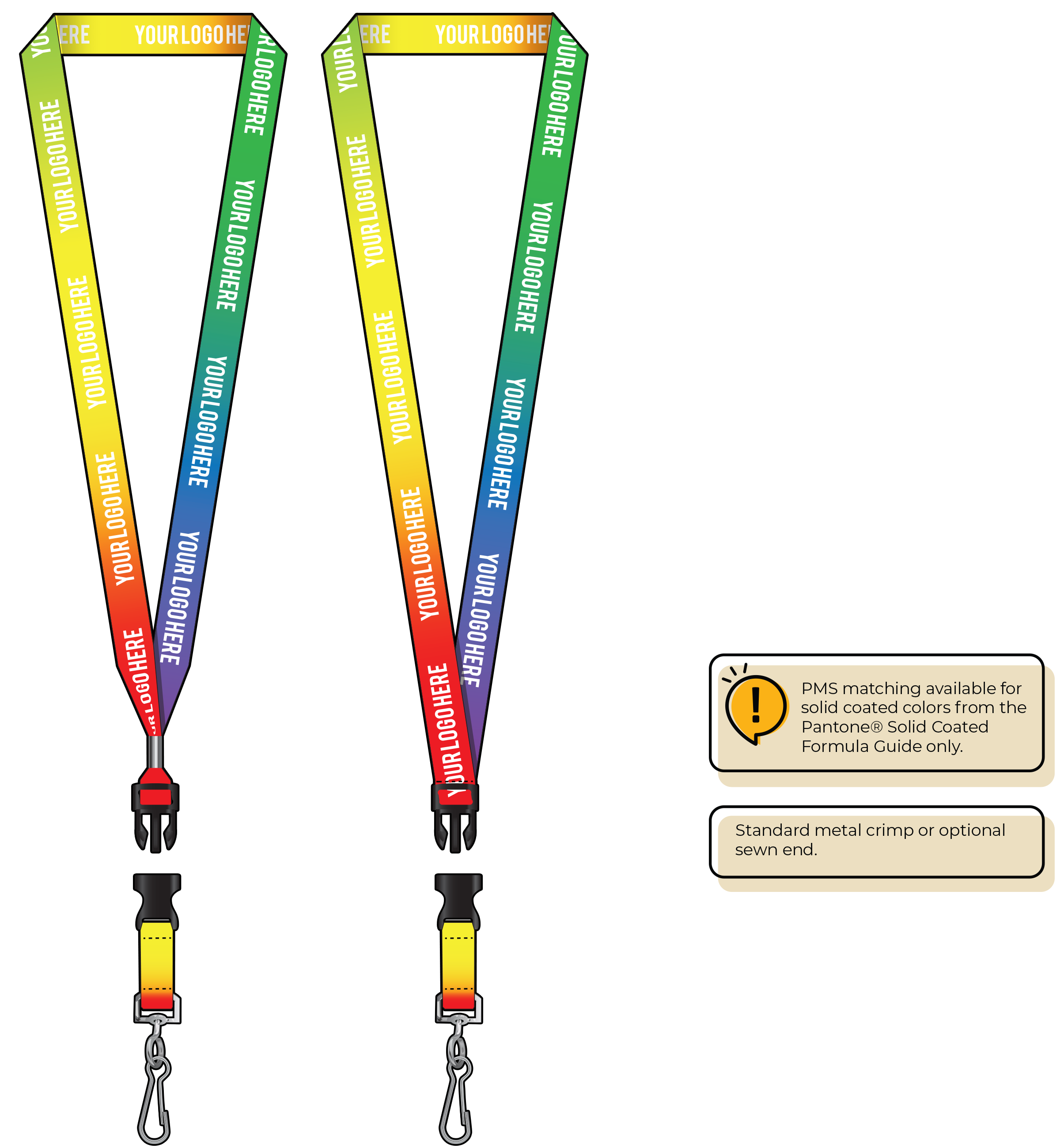 BH0003 | 3/4" Imported Dye Sublimation Lanyards