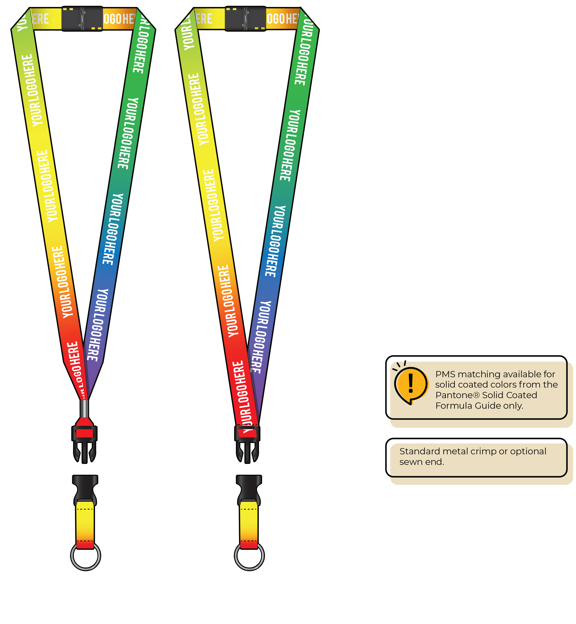 BH0003 | 3/4" Imported Dye Sublimation Lanyards