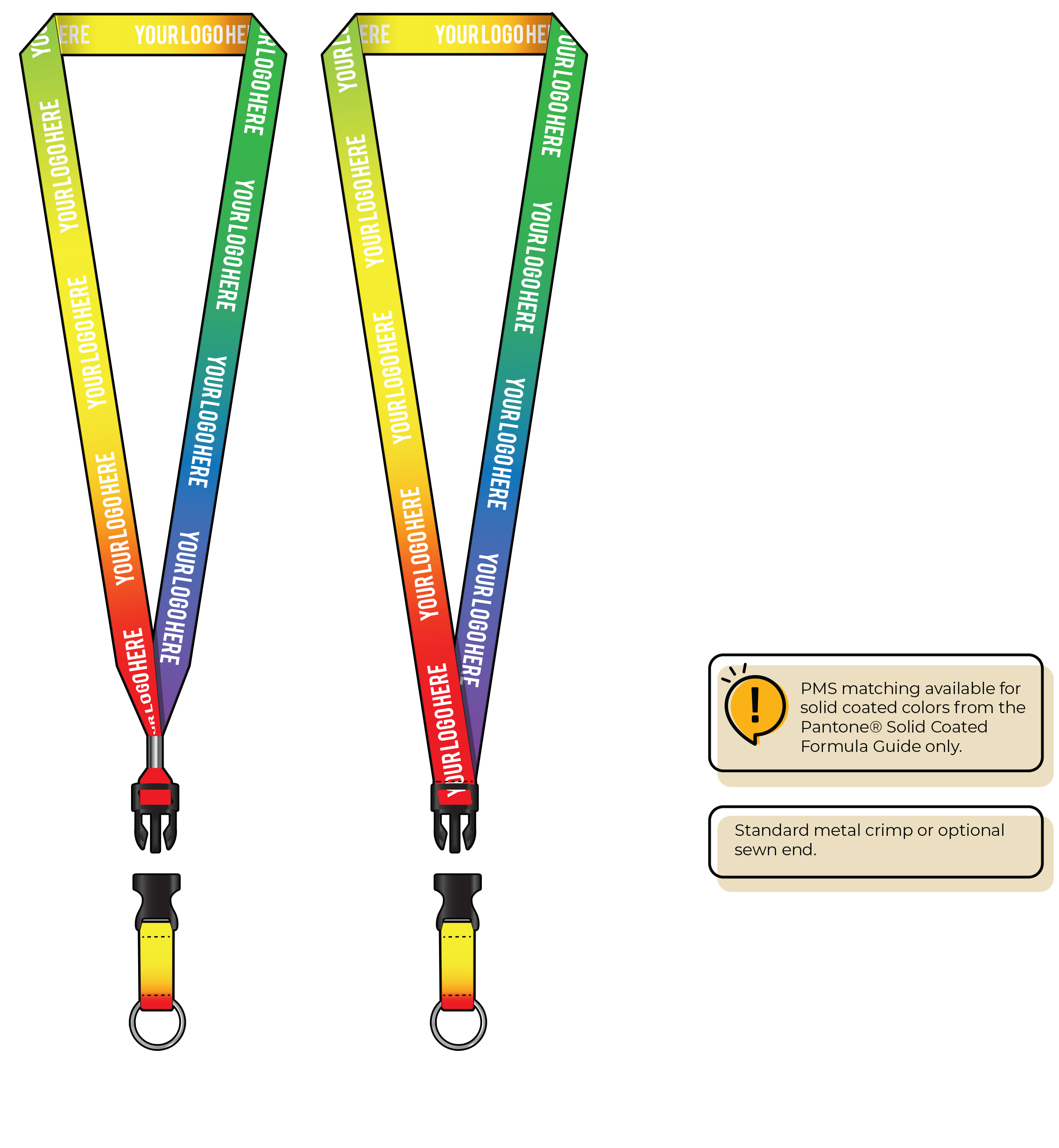 BH0003 | 3/4" Imported Dye Sublimation Lanyards