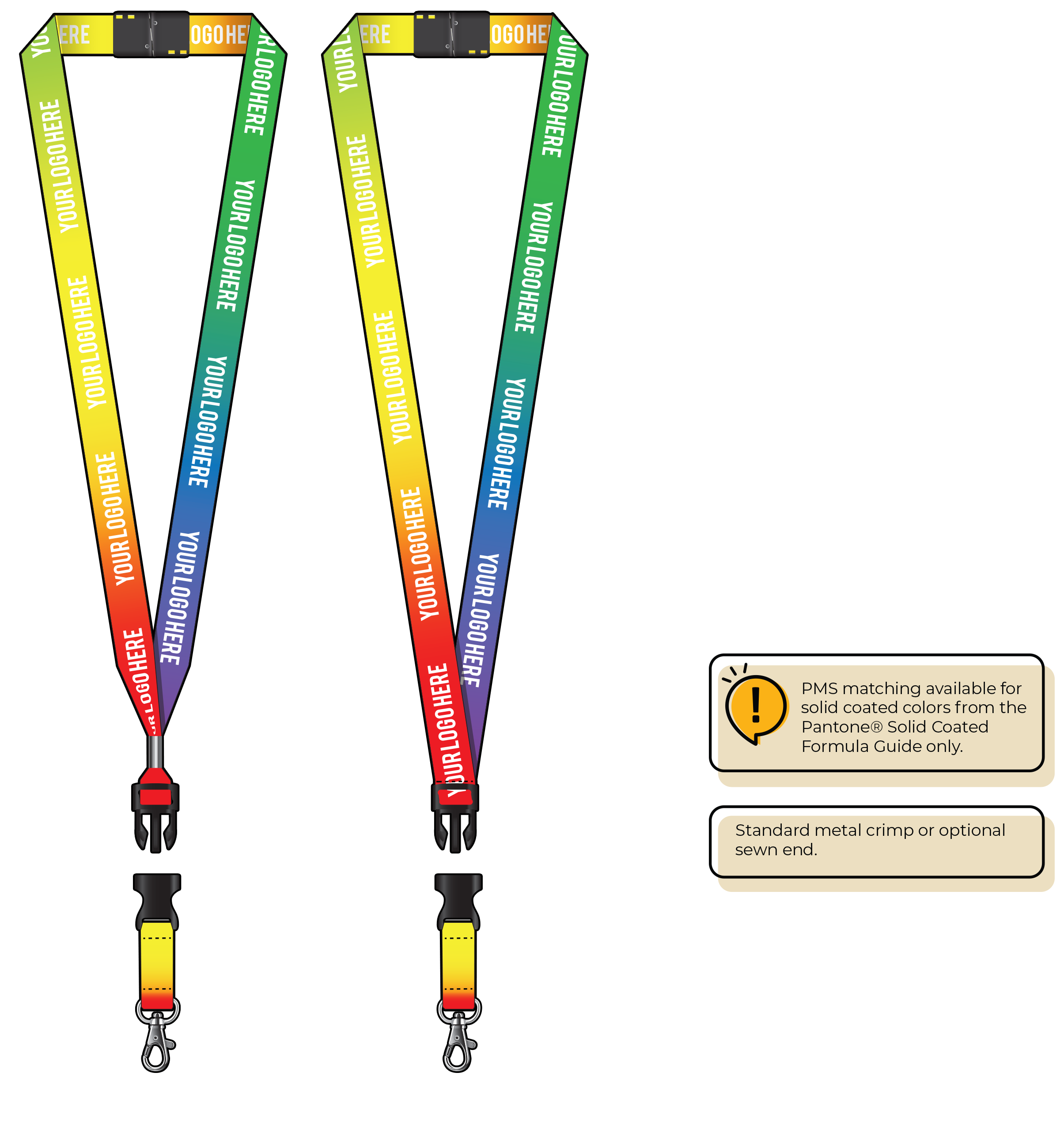 BH0003 | 3/4" Imported Dye Sublimation Lanyards