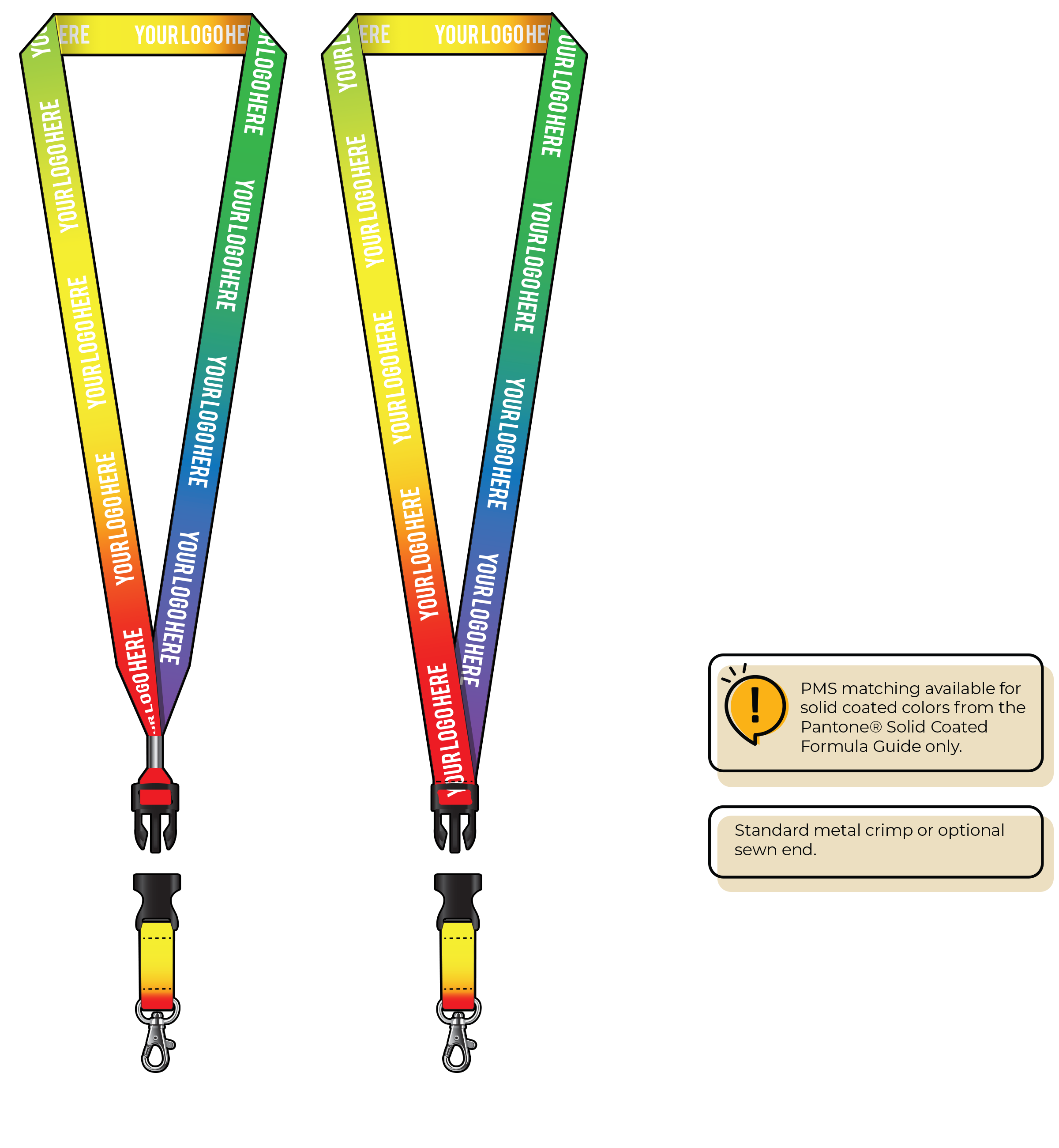 BH0003 | 3/4" Imported Dye Sublimation Lanyards