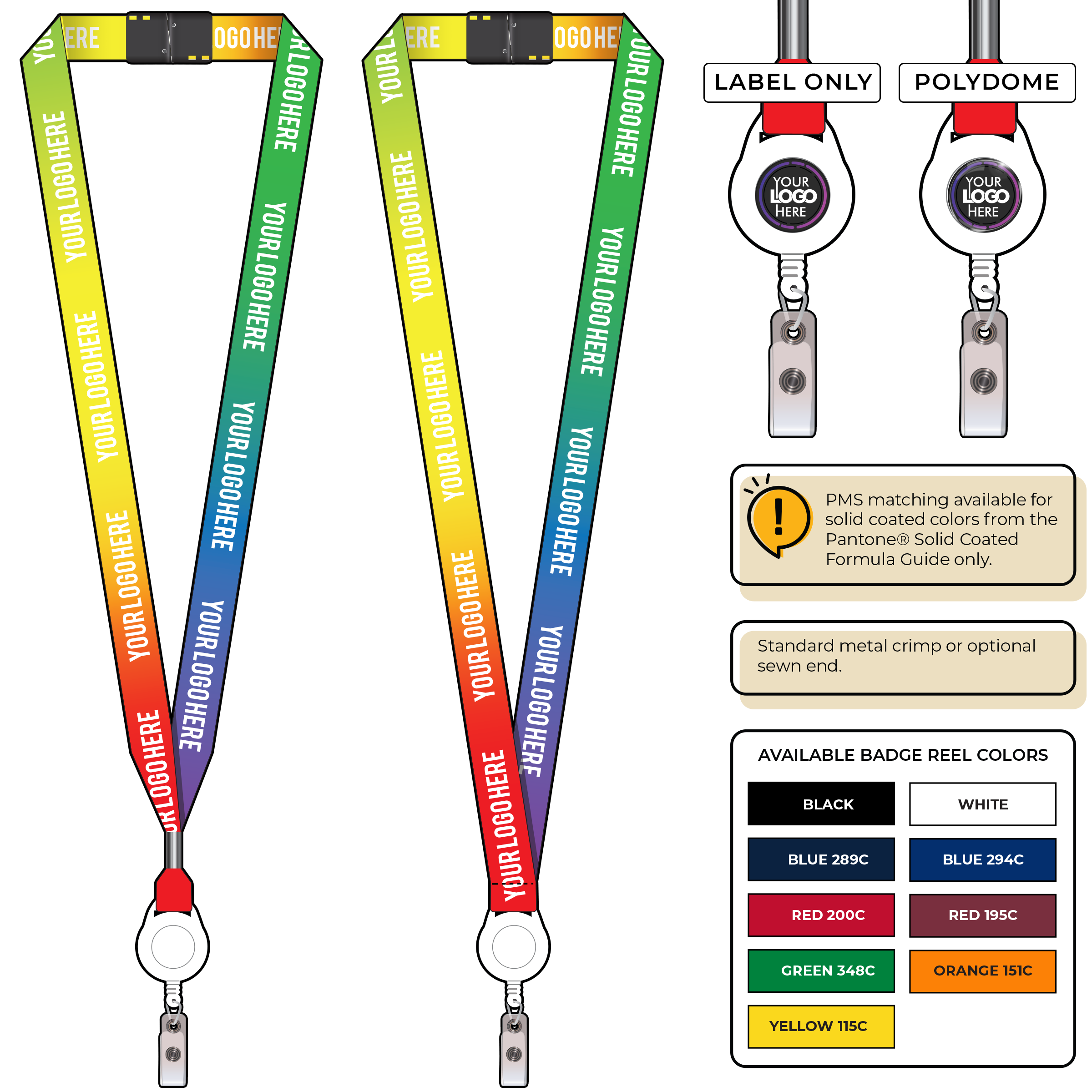 BH0003 | 3/4" Imported Dye Sublimation Lanyards