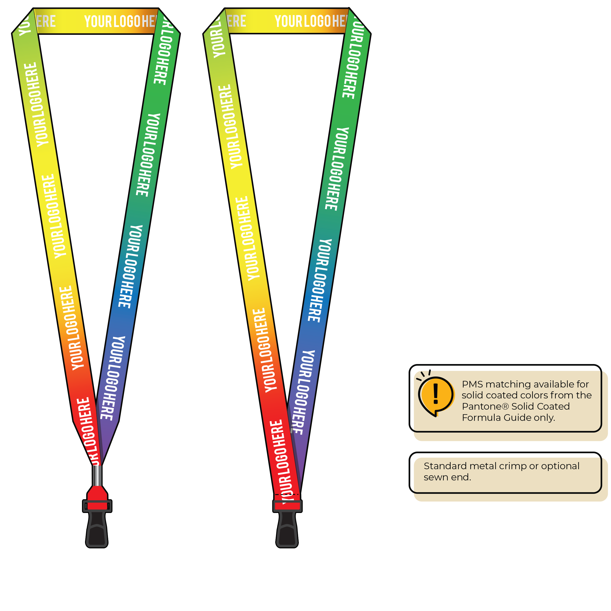 BH0003 | 3/4" Imported Dye Sublimation Lanyards