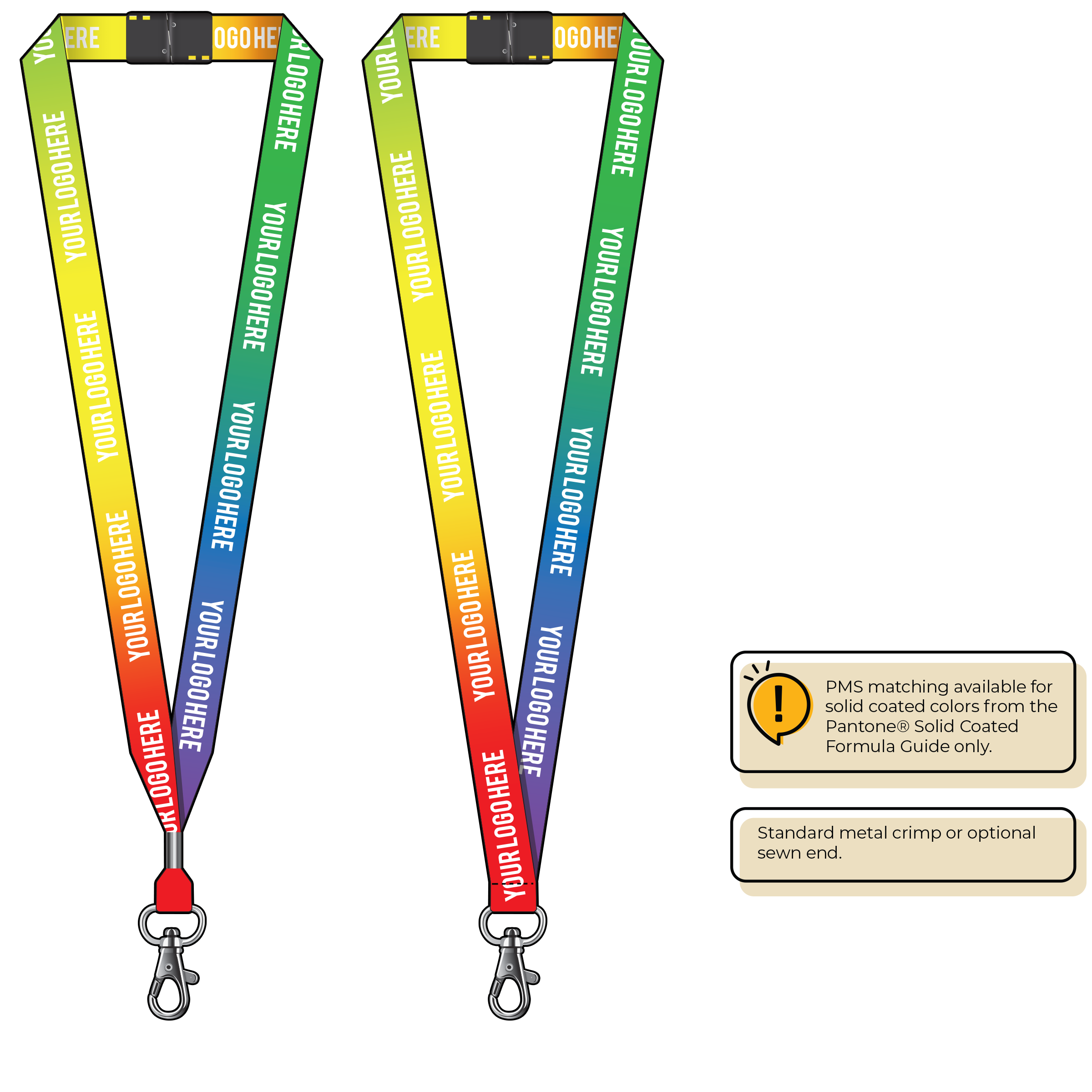 BH0003 | 3/4" Imported Dye Sublimation Lanyards