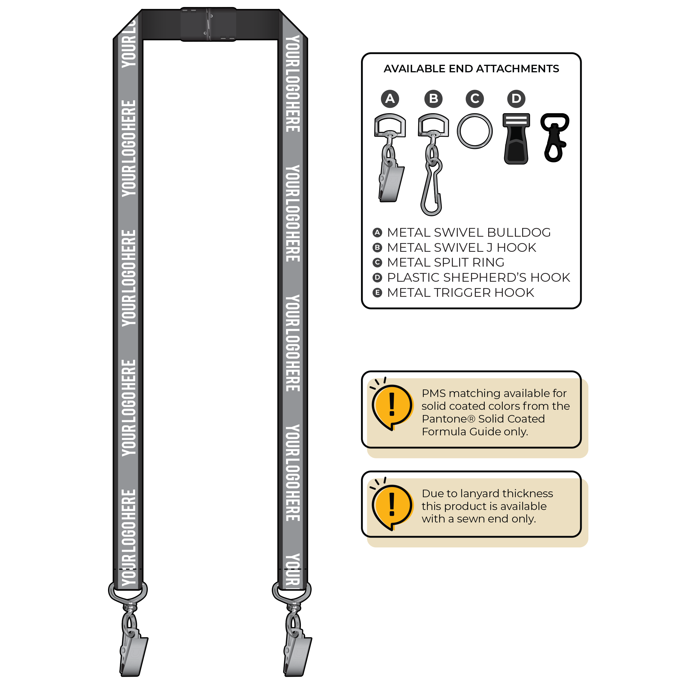 BH0027 | 3/4" Reflective Silkscreen Lanyard