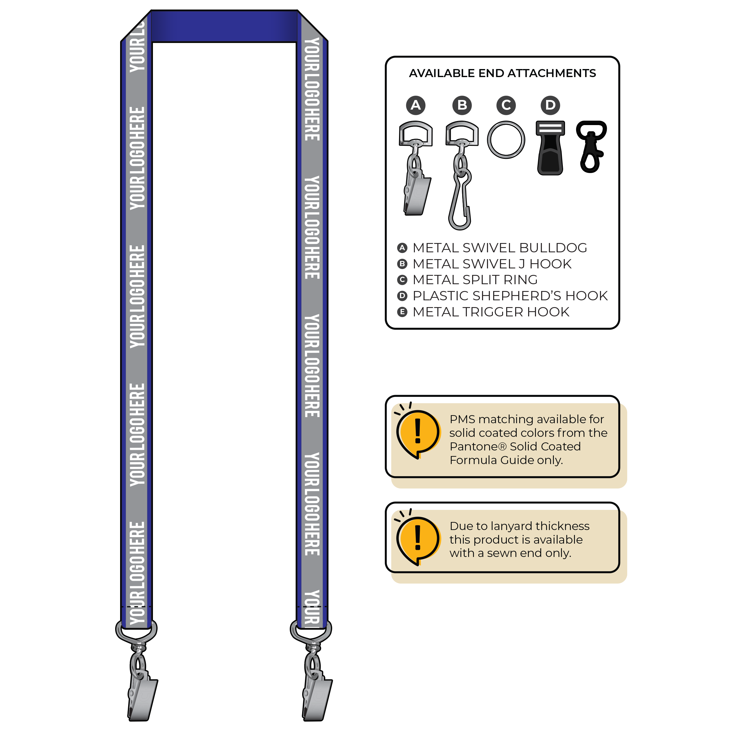 BH0027 | 3/4" Reflective Silkscreen Lanyard