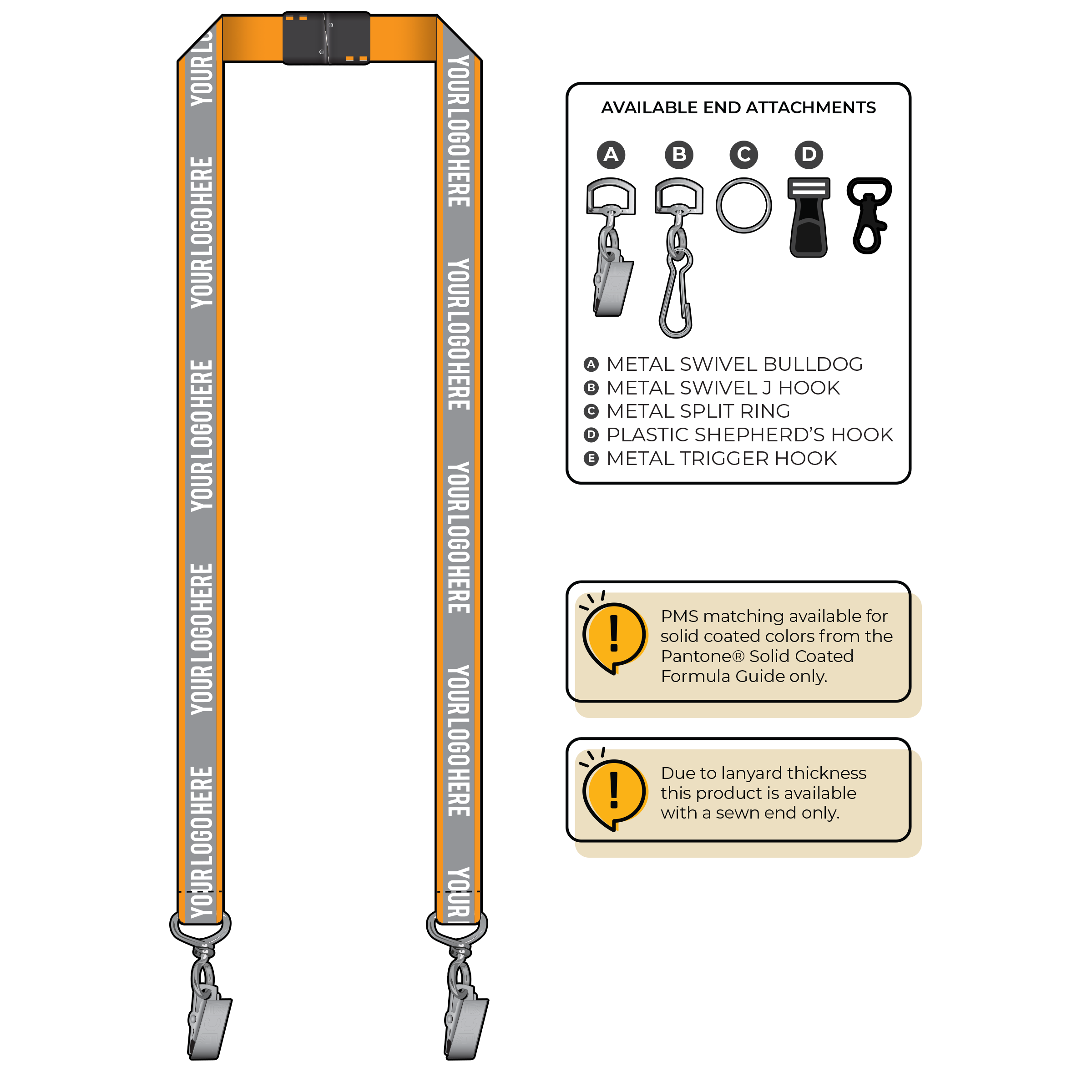 BH0027 | 3/4" Reflective Silkscreen Lanyard