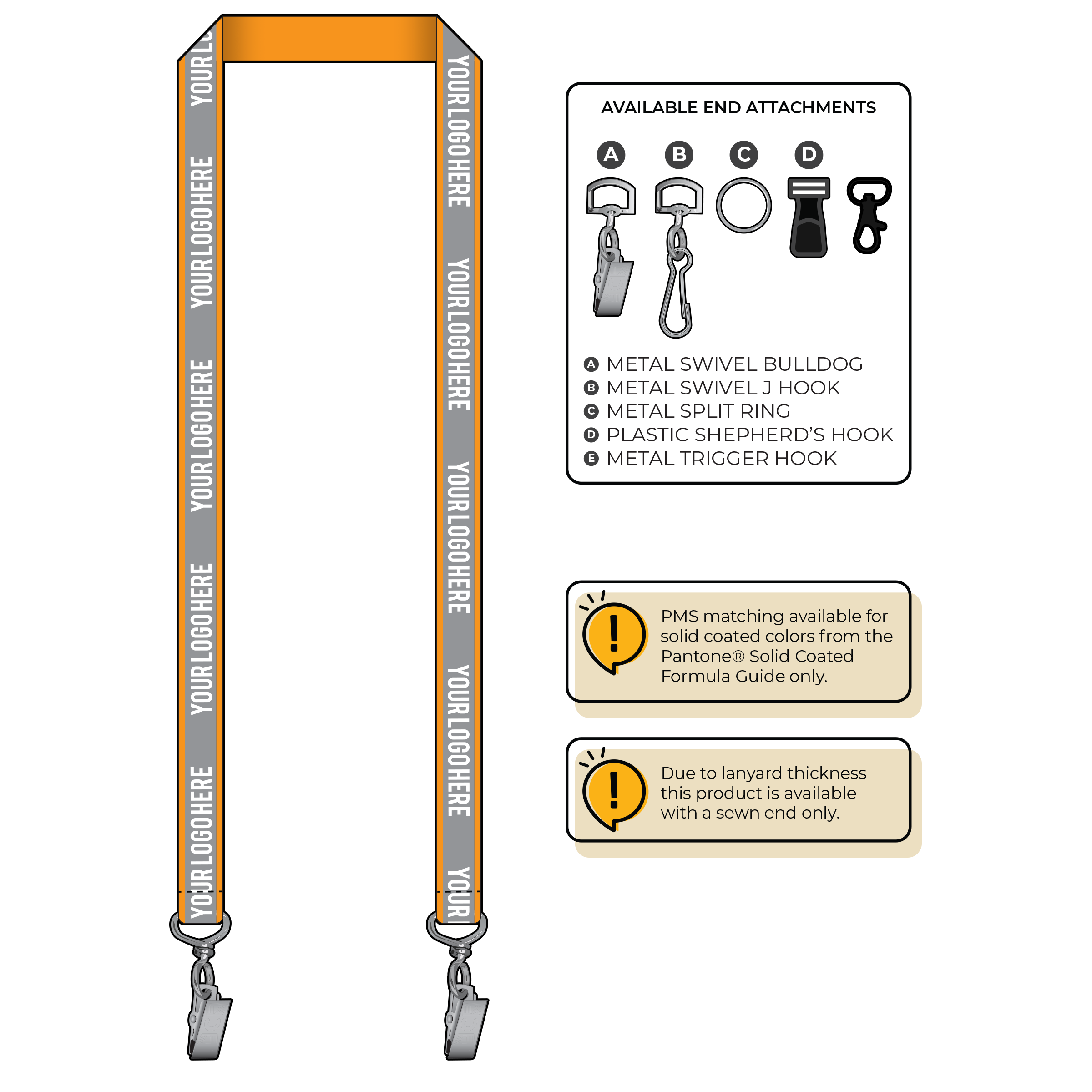 BH0027 | 3/4" Reflective Silkscreen Lanyard