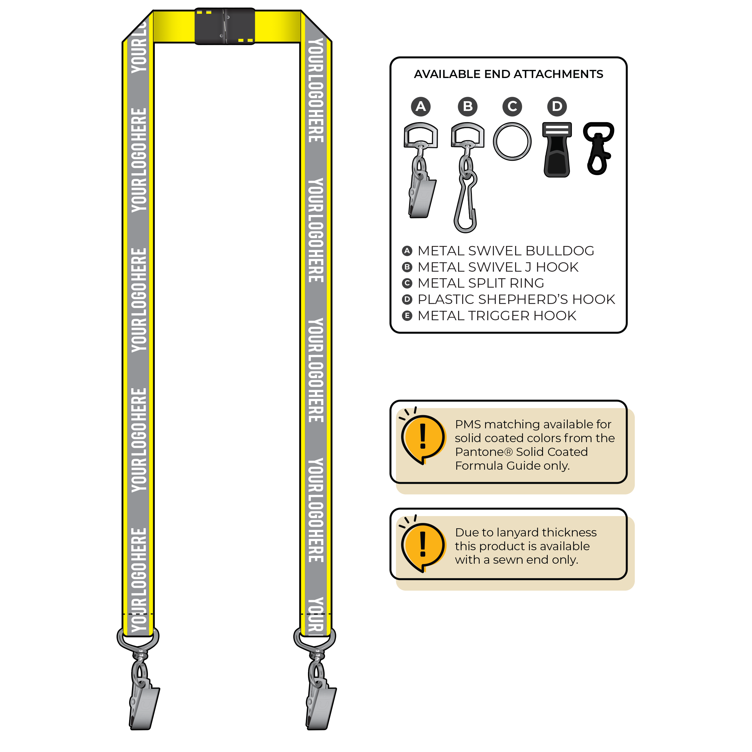 BH0027 | 3/4" Reflective Silkscreen Lanyard