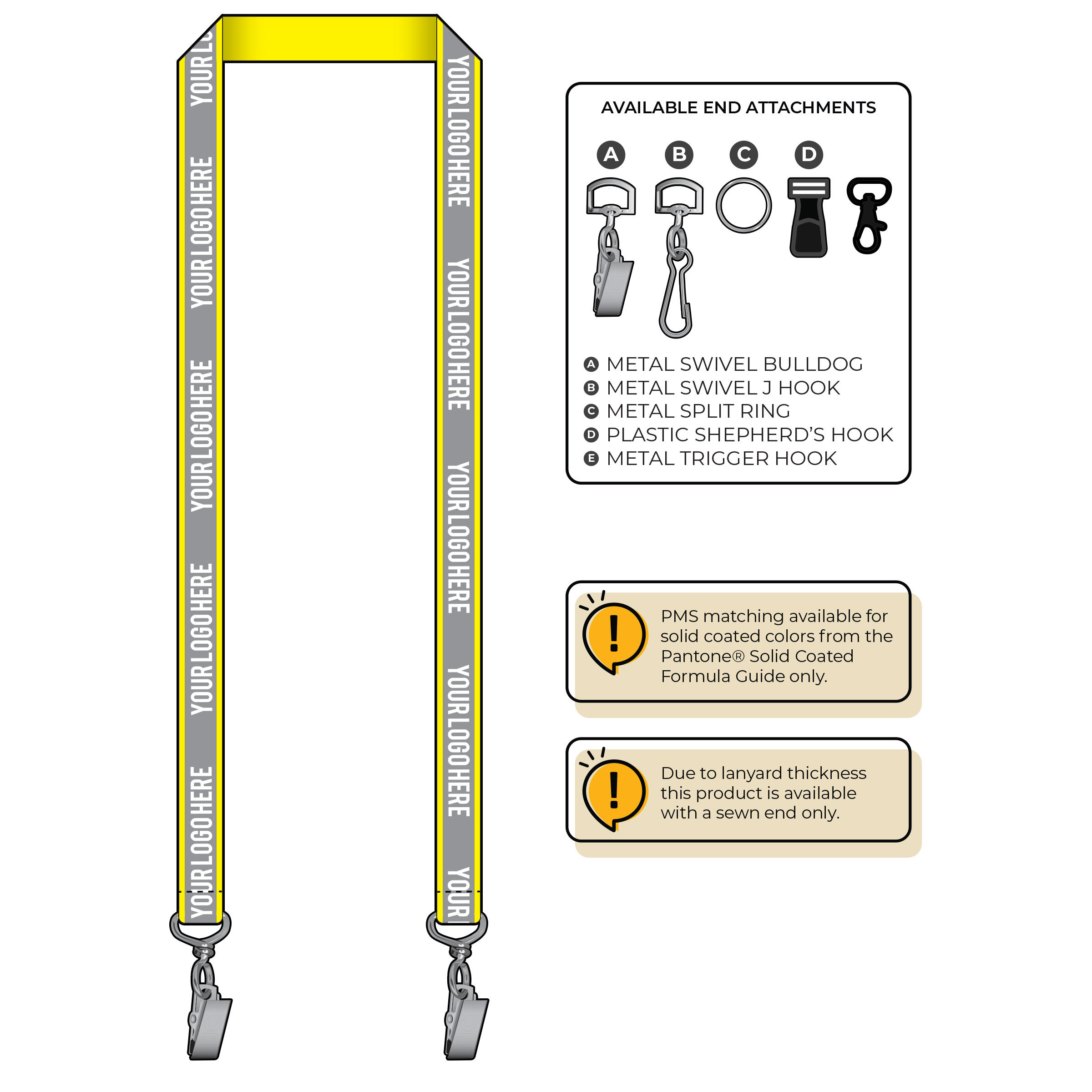 BH0027 | 3/4" Reflective Silkscreen Lanyard