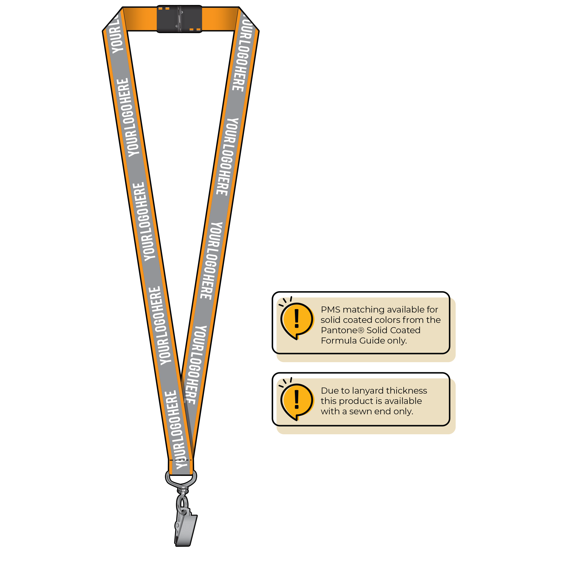 BH0027 | 3/4" Reflective Silkscreen Lanyard
