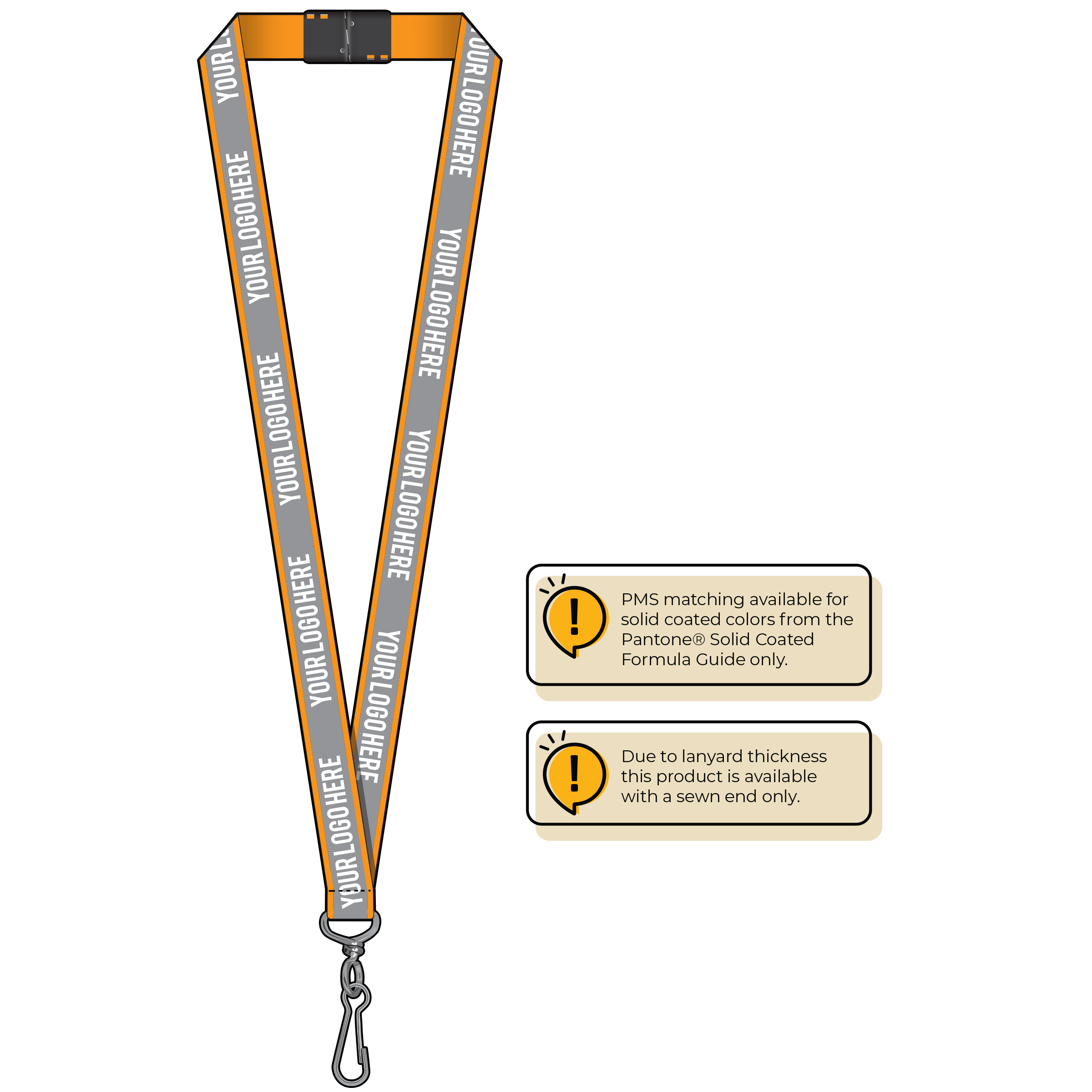 BH0027 | 3/4" Reflective Silkscreen Lanyard