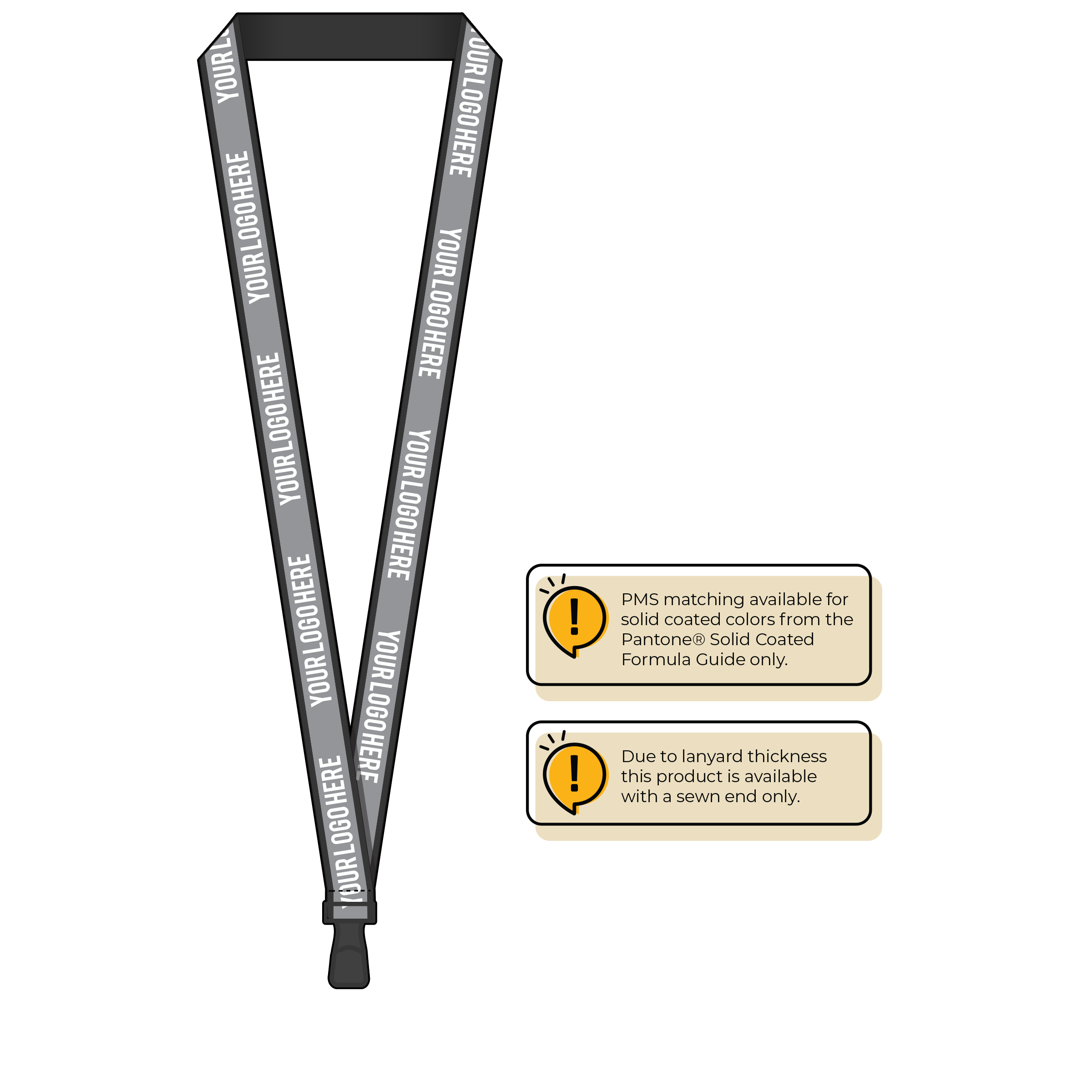 BH0027 | 3/4" Reflective Silkscreen Lanyard