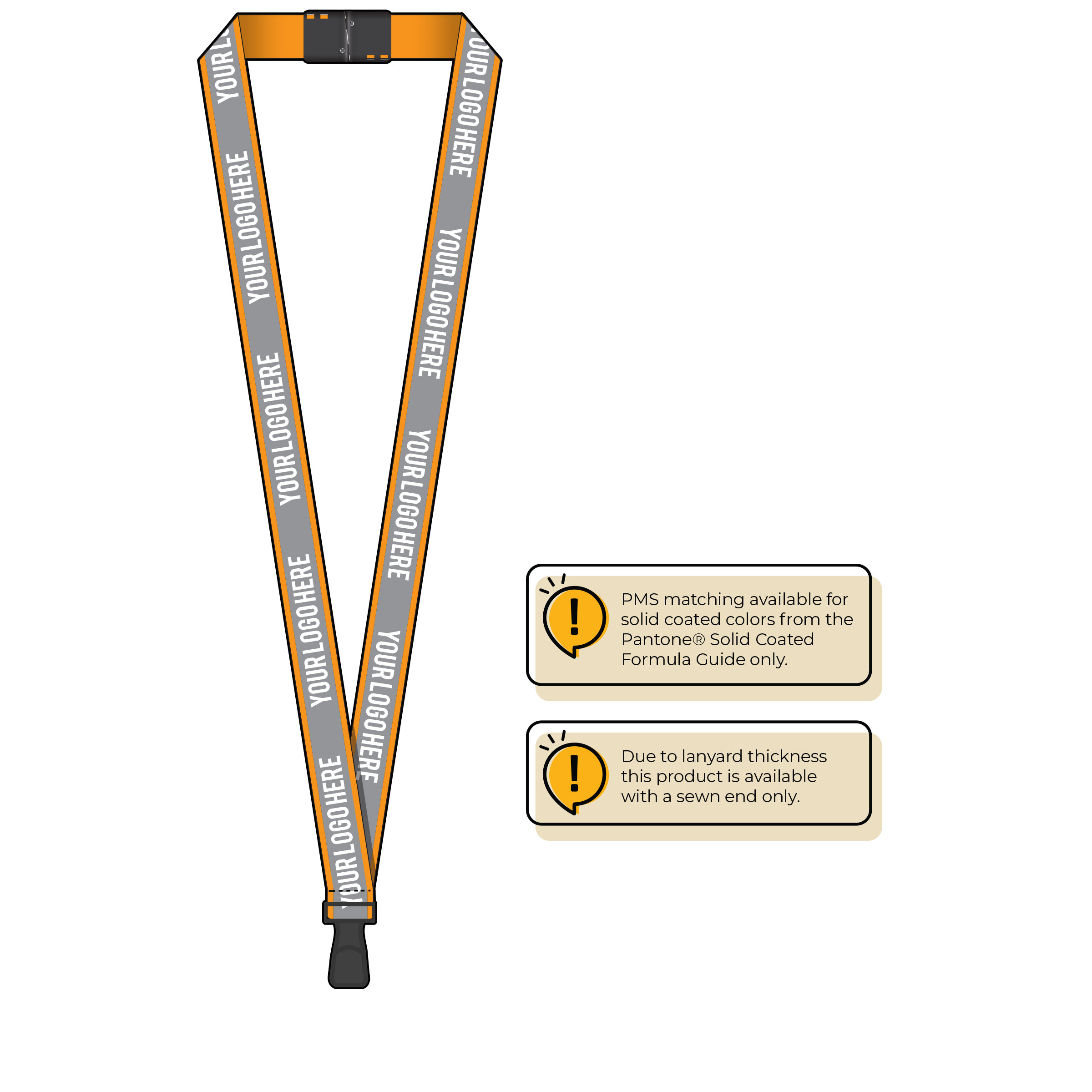 BH0027 | 3/4" Reflective Silkscreen Lanyard